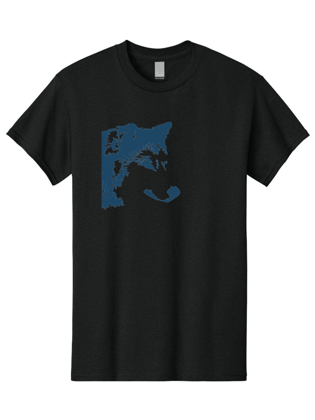 Wolf Men'S Graphic Tee, 100% Cotton, Comfortable Casual Summer Wear, Machine Washable, Wolf Face, Wildlife Animal, Dark Blue Silhouette, Sharp Features, Mysterious Gaze, Bold Graphic Design, Animal Portrait, Abstract Art Aae859 23