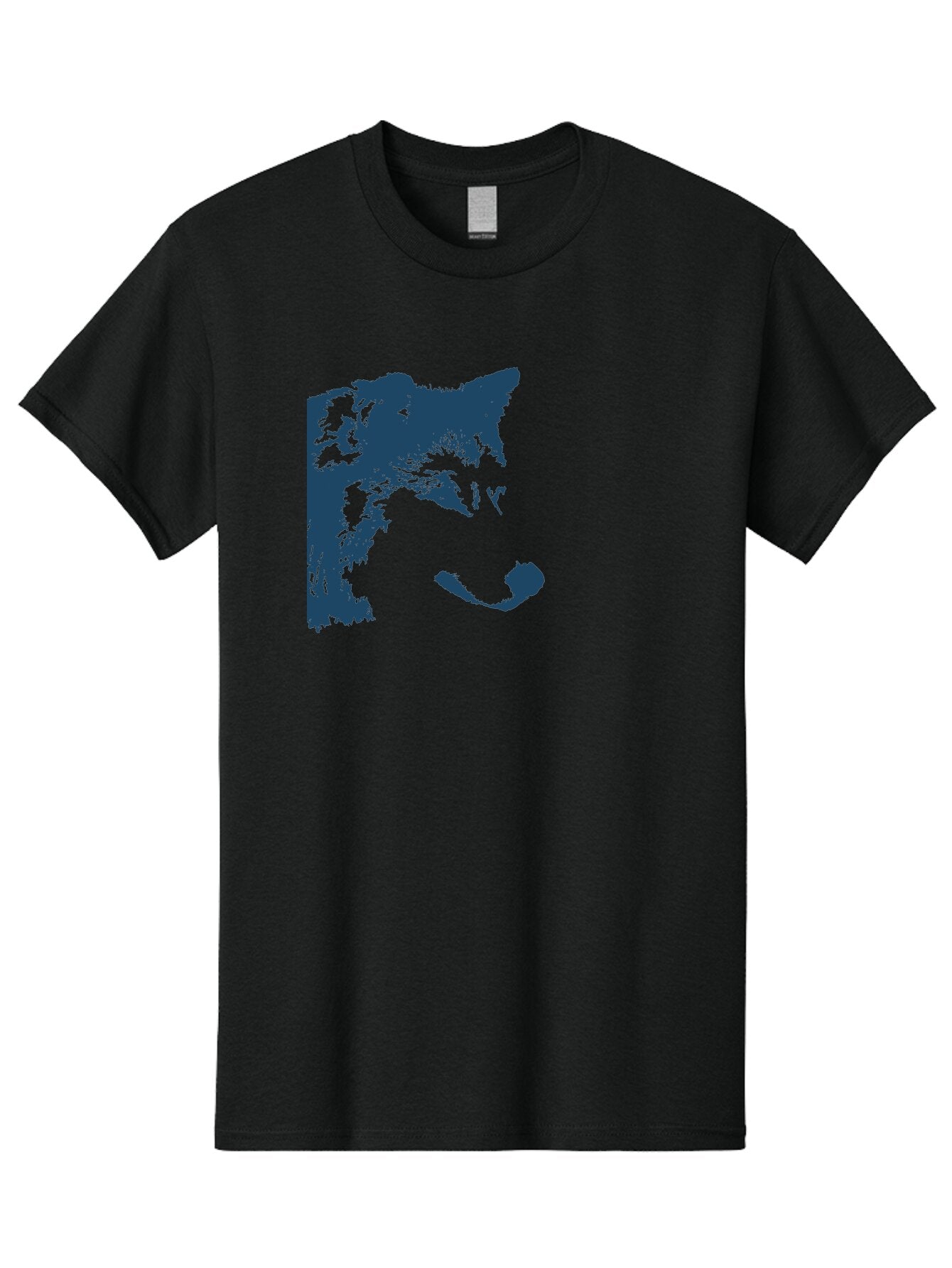 Wolf Men'S Graphic Tee, 100% Cotton, Comfortable Casual Summer Wear, Machine Washable, Wolf Face, Wildlife Animal, Dark Blue Silhouette, Sharp Features, Mysterious Gaze, Bold Graphic Design, Animal Portrait, Abstract Art Aae859 4