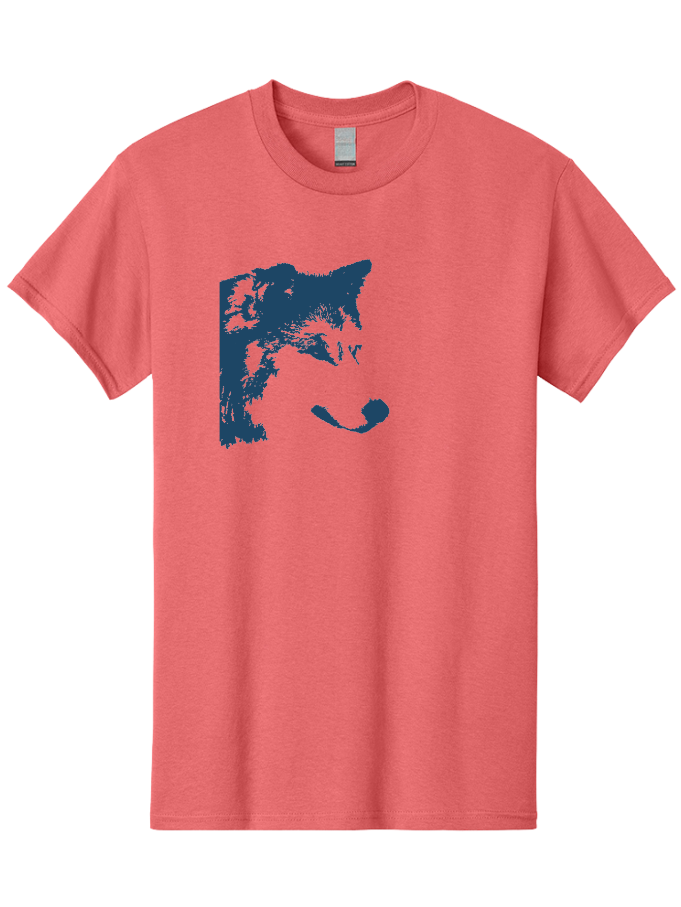 Wolf Men'S Graphic Tee, 100% Cotton, Comfortable Casual Summer Wear, Machine Washable, Wolf Face, Wildlife Animal, Dark Blue Silhouette, Sharp Features, Mysterious Gaze, Bold Graphic Design, Animal Portrait, Abstract Art Aae859 29