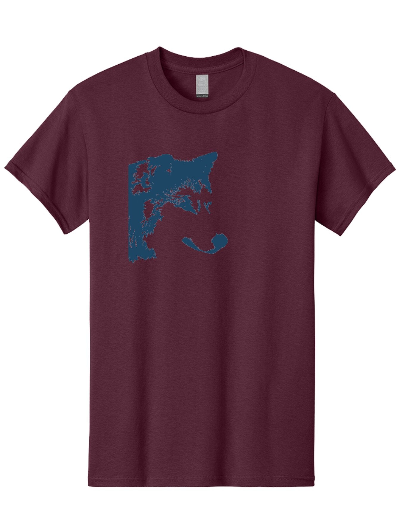 Wolf Men'S Graphic Tee, 100% Cotton, Comfortable Casual Summer Wear, Machine Washable, Wolf Face, Wildlife Animal, Dark Blue Silhouette, Sharp Features, Mysterious Gaze, Bold Graphic Design, Animal Portrait, Abstract Art Aae859 6