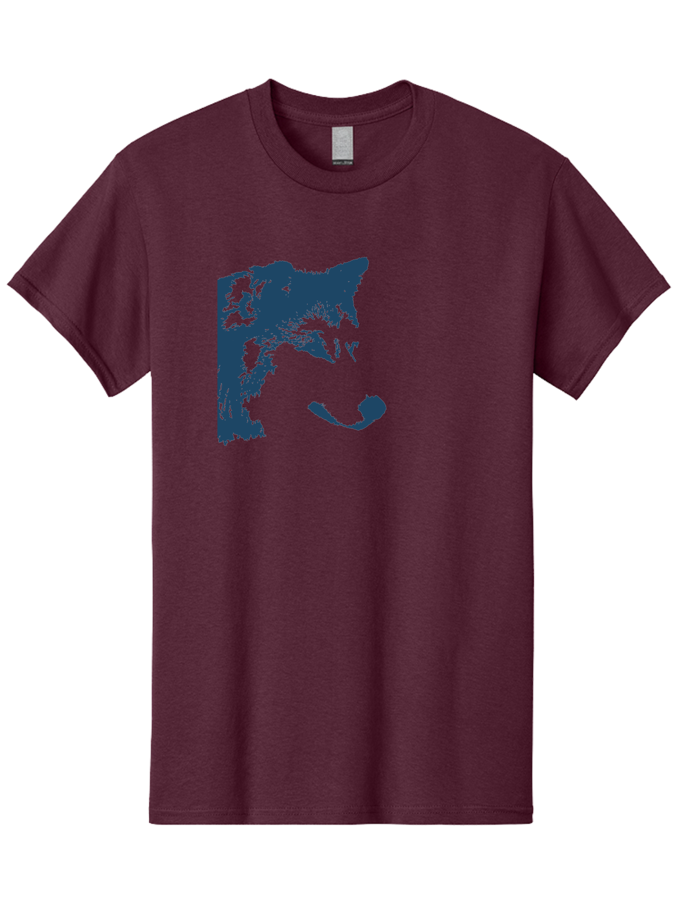 Wolf Men'S Graphic Tee, 100% Cotton, Comfortable Casual Summer Wear, Machine Washable, Wolf Face, Wildlife Animal, Dark Blue Silhouette, Sharp Features, Mysterious Gaze, Bold Graphic Design, Animal Portrait, Abstract Art Aae859 13