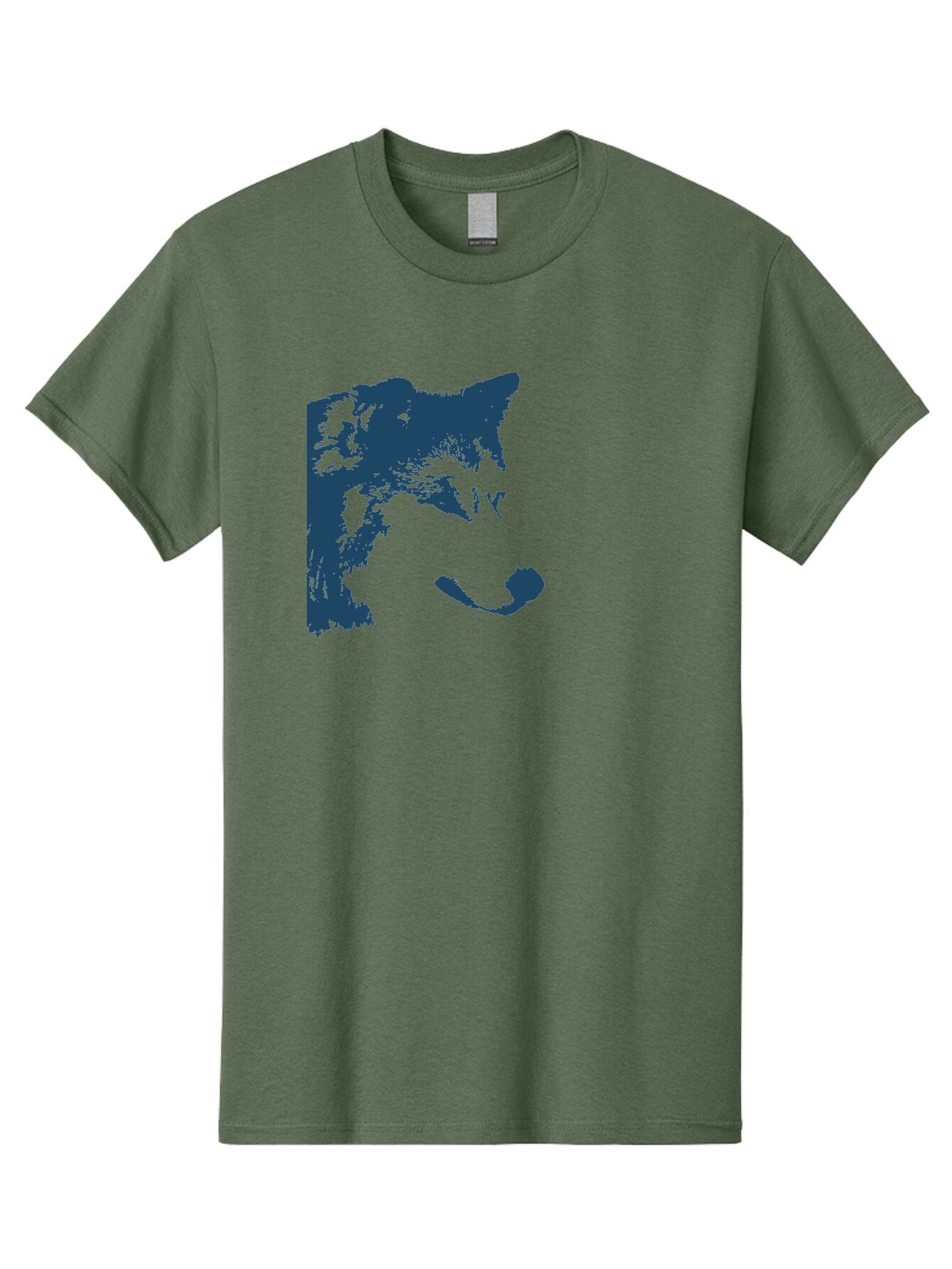 Wolf Men'S Graphic Tee, 100% Cotton, Comfortable Casual Summer Wear, Machine Washable, Wolf Face, Wildlife Animal, Dark Blue Silhouette, Sharp Features, Mysterious Gaze, Bold Graphic Design, Animal Portrait, Abstract Art Aae859 14
