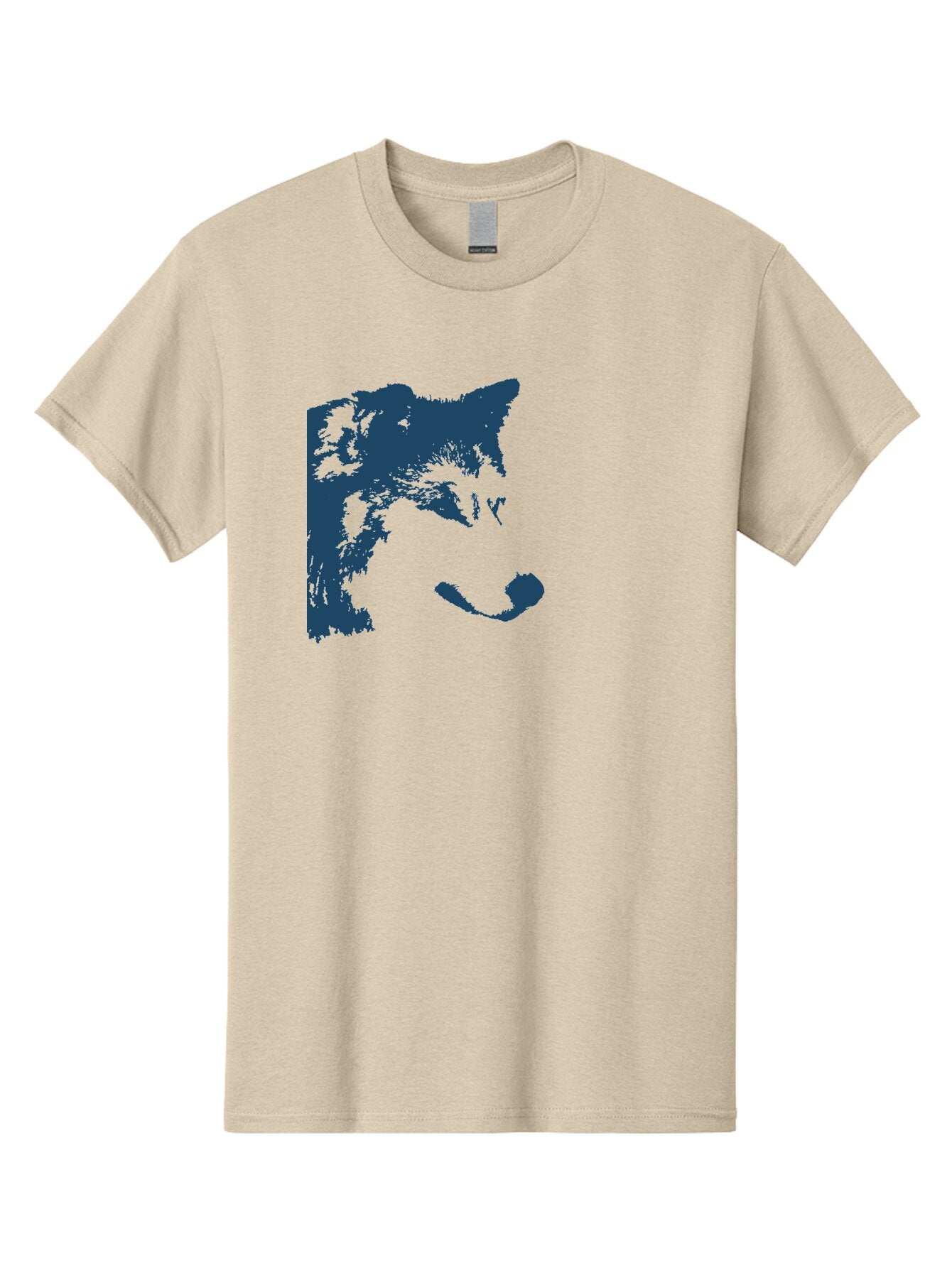 Wolf Men'S Graphic Tee, 100% Cotton, Comfortable Casual Summer Wear, Machine Washable, Wolf Face, Wildlife Animal, Dark Blue Silhouette, Sharp Features, Mysterious Gaze, Bold Graphic Design, Animal Portrait, Abstract Art Aae859 12