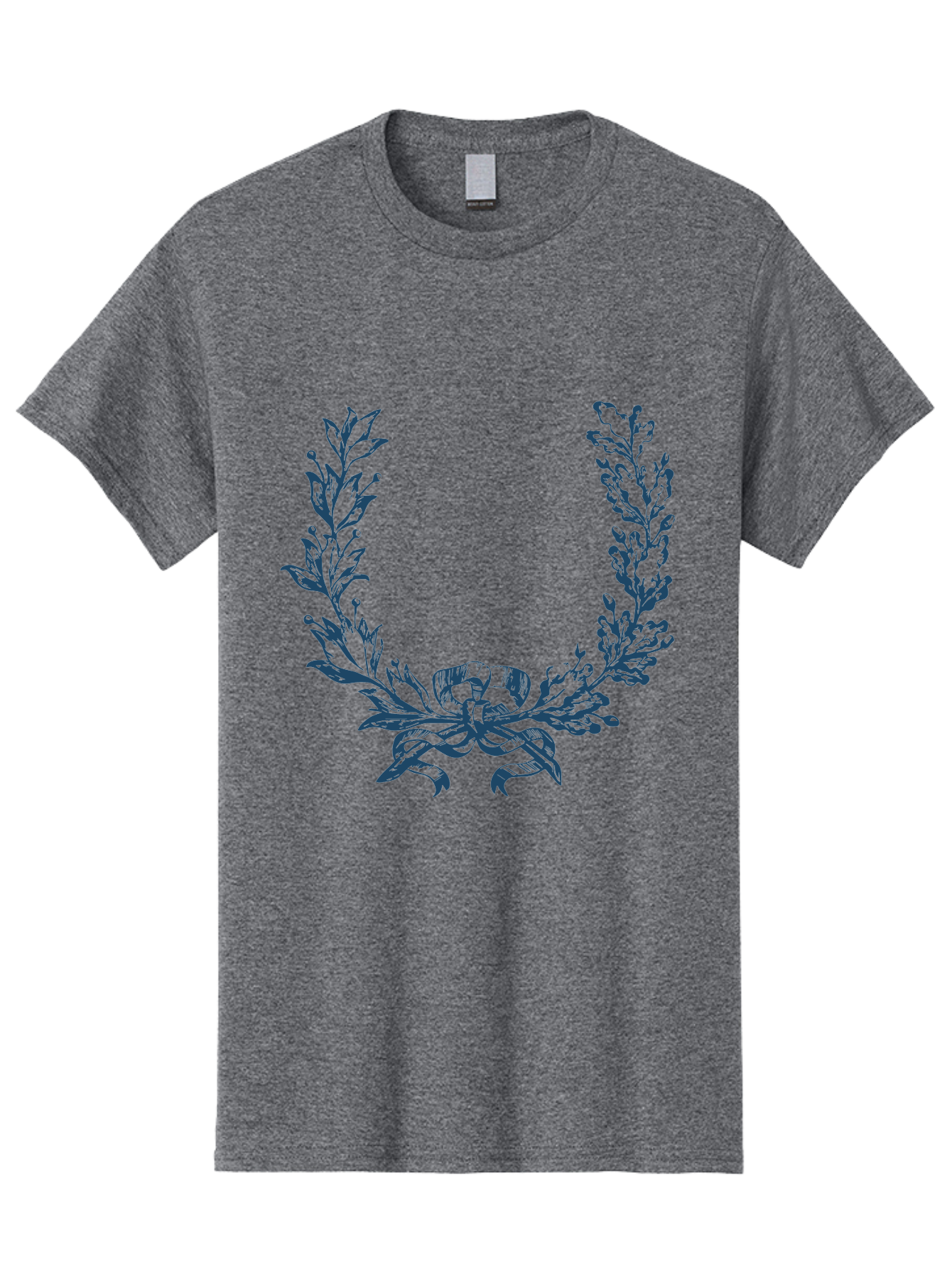 Wreath-Flower Men'S Graphic Tee, 100% Cotton, Comfortable Casual Summer Wear, Machine Washable, Laurel Wreath, Purple Leaves, Decorative Border, Elegant Design, Symbolic Motif, Leaves Tied With Ribbon, Classic Illustration, Award Symbol Aae869 15