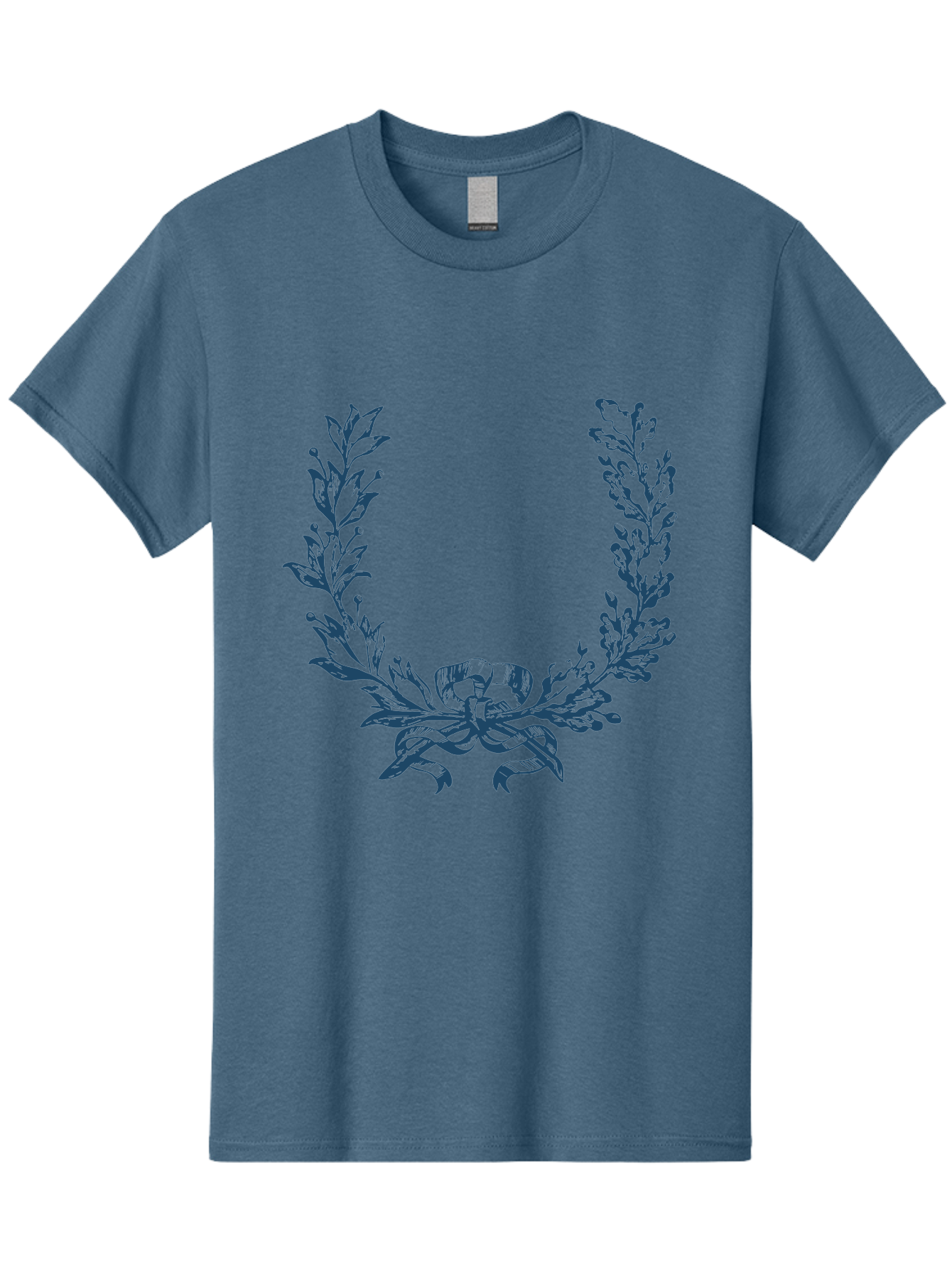 Wreath-Flower Men'S Graphic Tee, 100% Cotton, Comfortable Casual Summer Wear, Machine Washable, Laurel Wreath, Purple Leaves, Decorative Border, Elegant Design, Symbolic Motif, Leaves Tied With Ribbon, Classic Illustration, Award Symbol Aae869 9