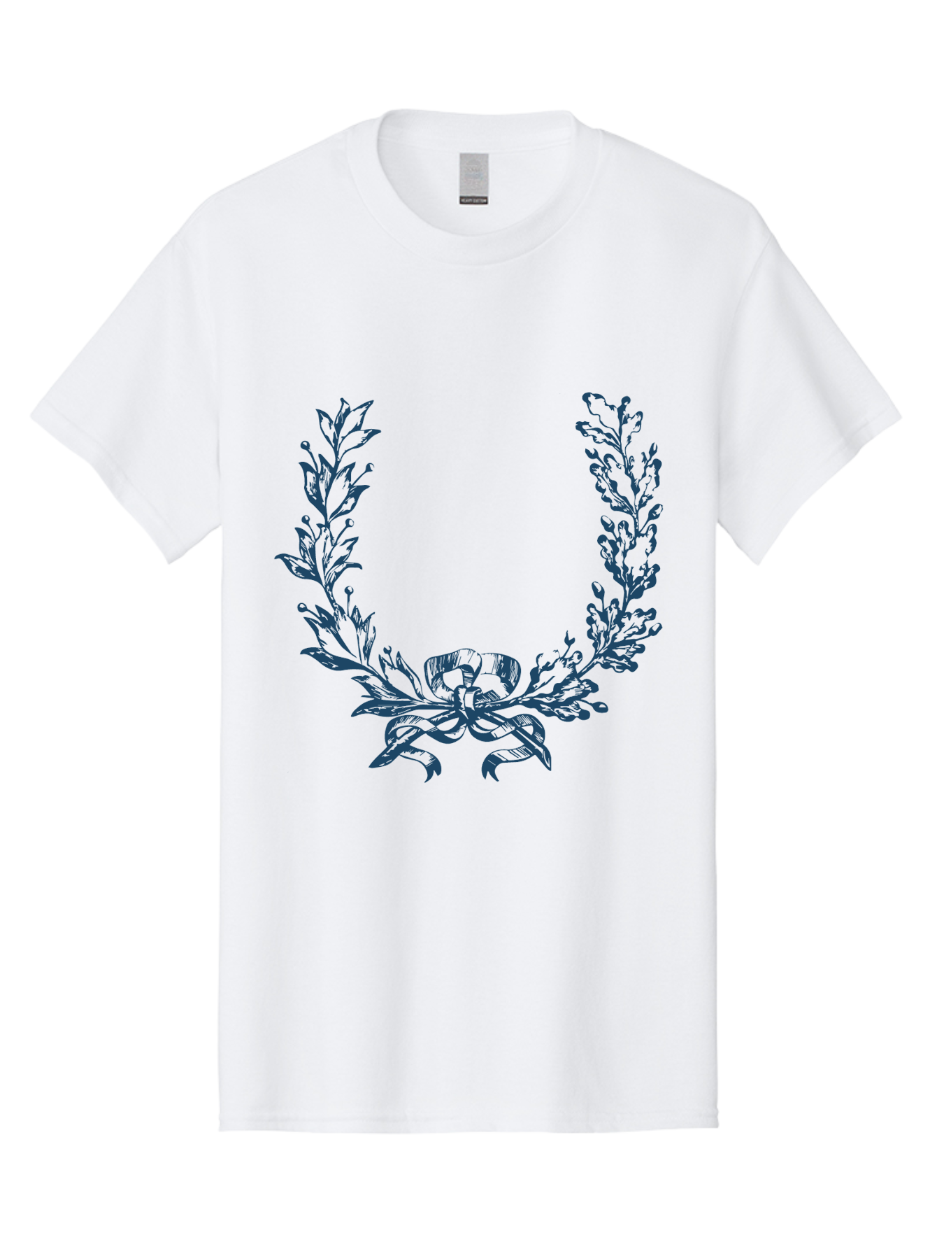 Wreath-Flower Men'S Graphic Tee, 100% Cotton, Comfortable Casual Summer Wear, Machine Washable, Laurel Wreath, Purple Leaves, Decorative Border, Elegant Design, Symbolic Motif, Leaves Tied With Ribbon, Classic Illustration, Award Symbol Aae869 5