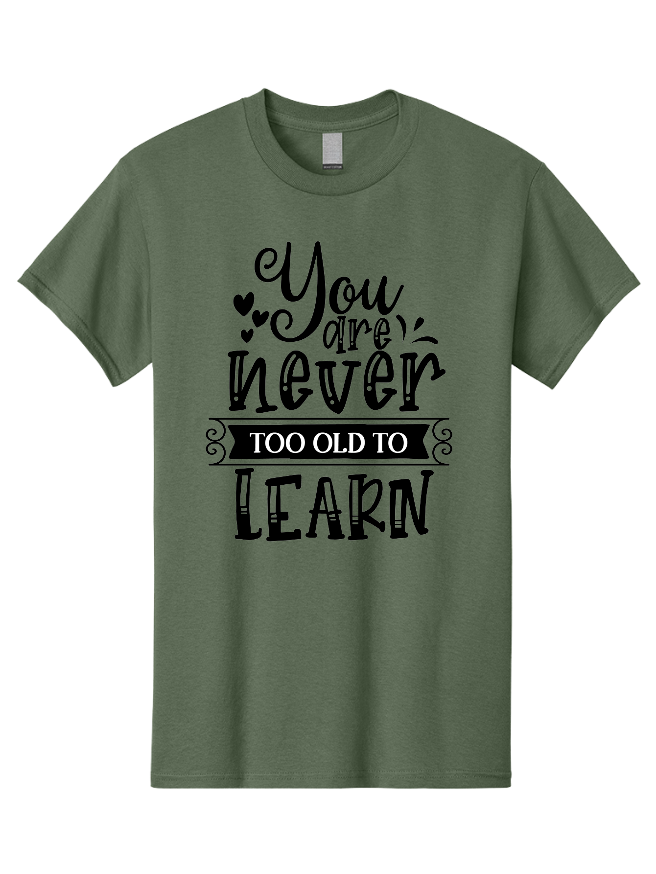 You Are Never Too Old To Learn Men'S Graphic Tee, 100% Cotton, Comfortable Casual Summer Wear, Machine Washable, Motivational Quote, Inspirational Saying, Learning Is Lifelong, Personal Growth, Self-Improvement, Educational Encouragement, Aae873 23