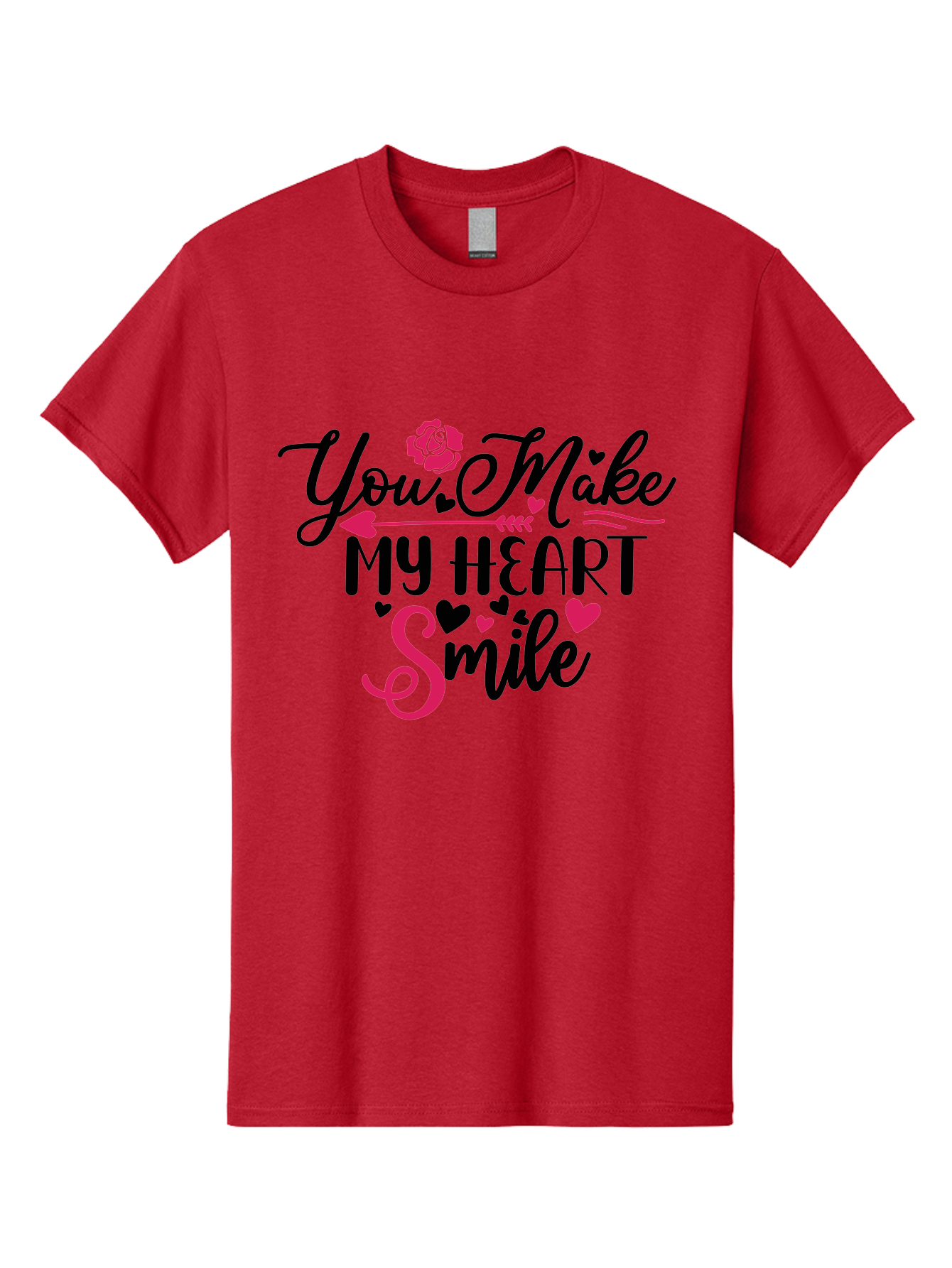 You Make My Heart Smile-01 Men'S Graphic Tee, 100% Cotton, Comfortable Casual Summer Wear, Machine Washable, Heartfelt Message, Love Quote, Romantic Phrase, You Make My Heart Smile, Valentines Day Gift, Love Letter, Sweet Sentiment, Aae876 23