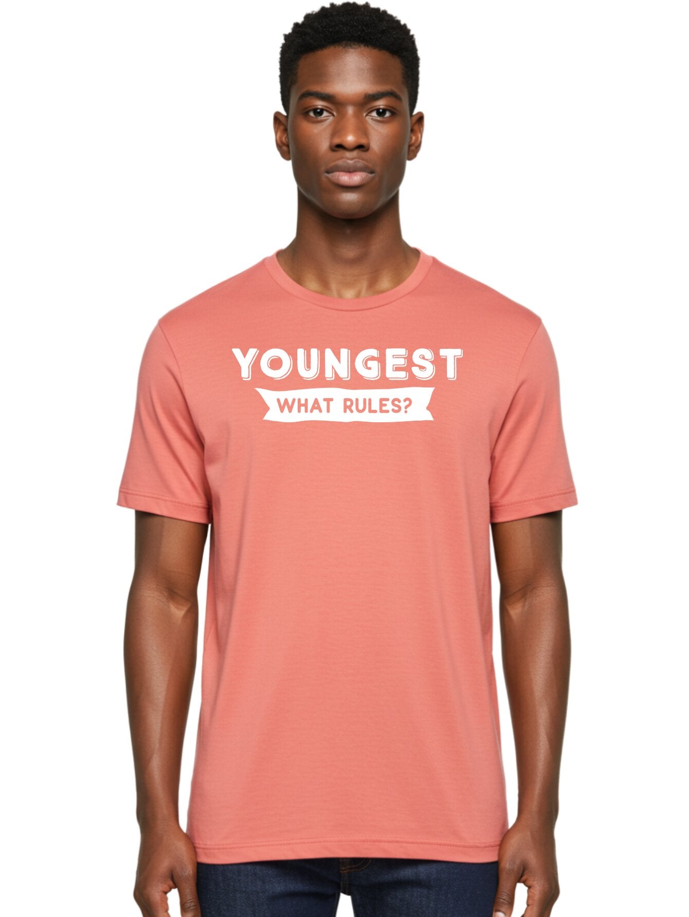 Youngest - What Rules White Men'S Graphic Tee, 100% Cotton, Comfortable Casual Summer Wear, Machine Washable, Youngest What Rules, Rule Breaking, Trending Topics, Social Media Buzz, Youth Culture, Controversy, Debate, Modern Slang Aae878 25