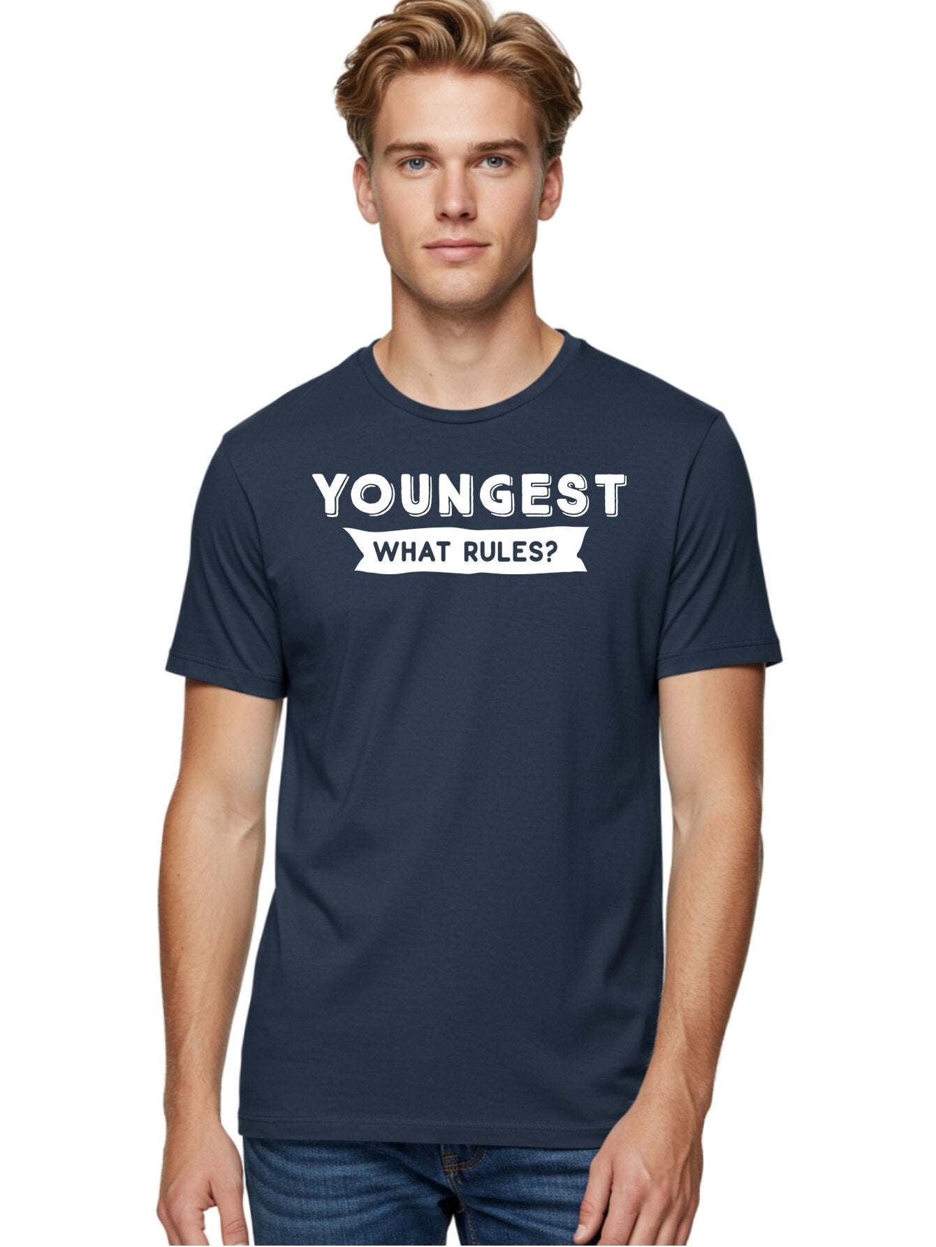 Youngest - What Rules White Men'S Graphic Tee, 100% Cotton, Comfortable Casual Summer Wear, Machine Washable, Youngest What Rules, Rule Breaking, Trending Topics, Social Media Buzz, Youth Culture, Controversy, Debate, Modern Slang Aae878 28