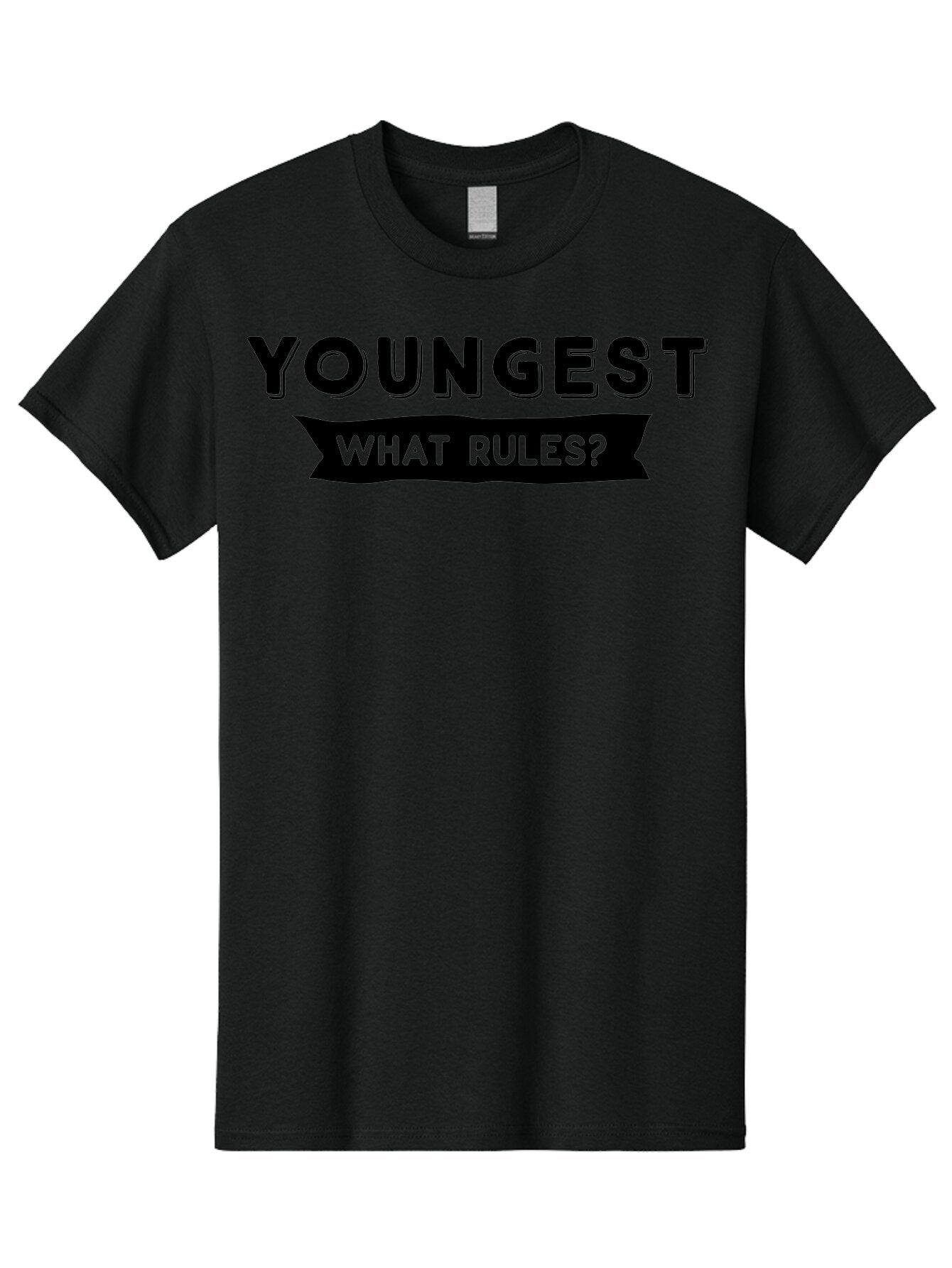 Youngest - What Rules Men'S Graphic Tee, 100% Cotton, Comfortable Casual Summer Wear, Machine Washable, Youngest, Rules, Bold Font, Black And Green, Provocative Question, Attention-Grabbing, Thought-Provoking Aae879 10