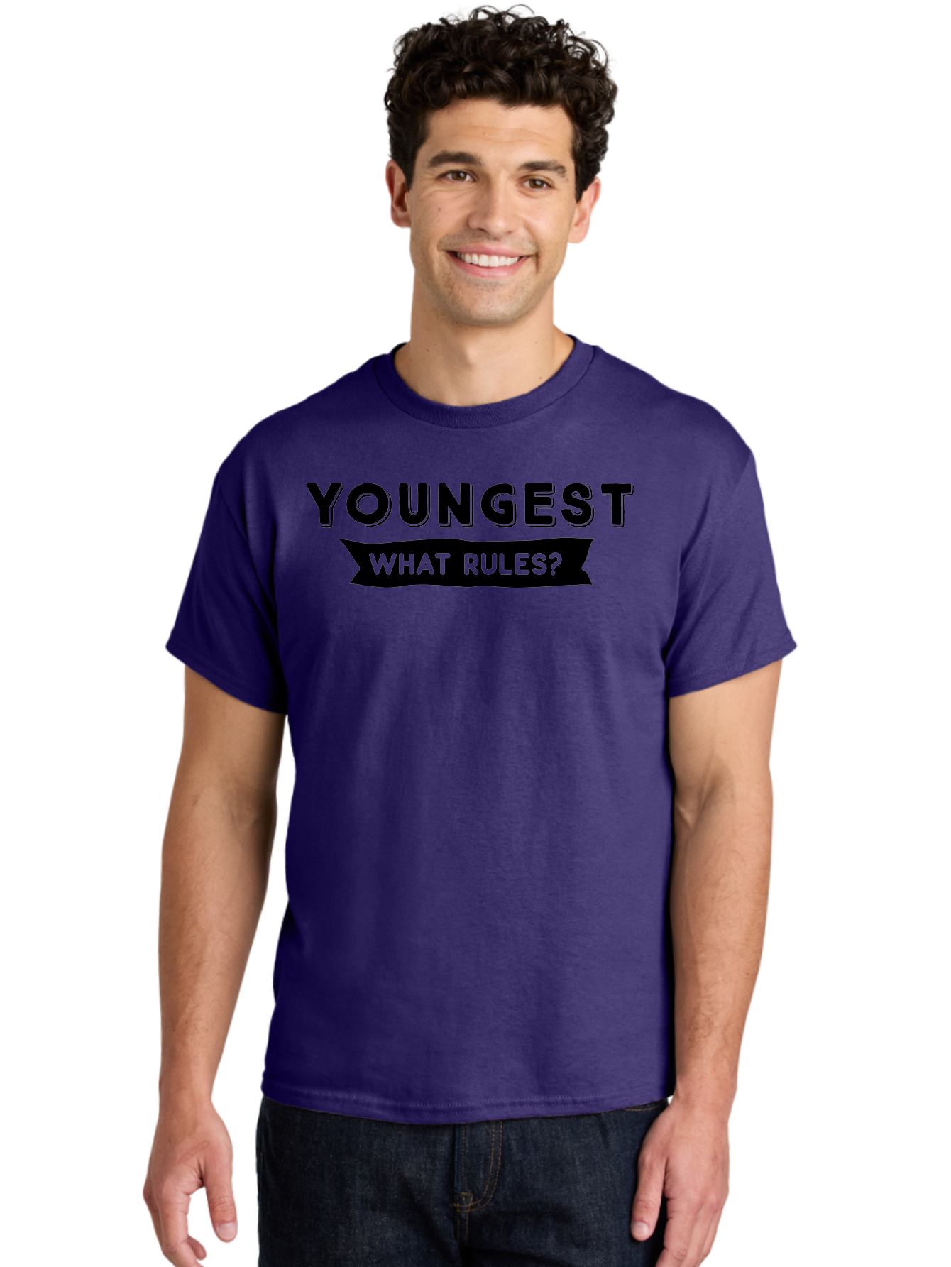 Youngest - What Rules Men'S Graphic Tee, 100% Cotton, Comfortable Casual Summer Wear, Machine Washable, Youngest, Rules, Bold Font, Black And Green, Provocative Question, Attention-Grabbing, Thought-Provoking Aae879 10