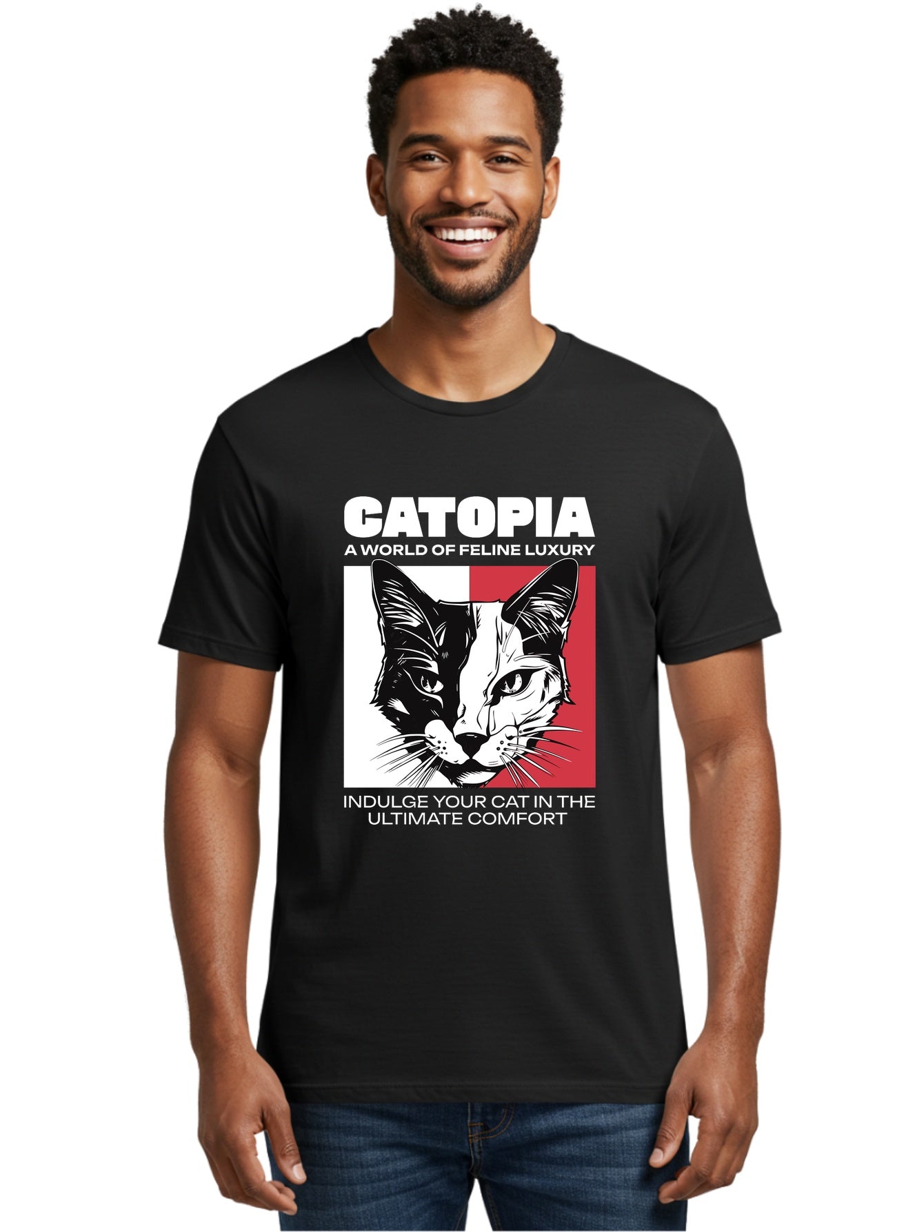 Catopia Mens Graphic Tee,100% Cotton,Casual Summer Wear AAT111 5