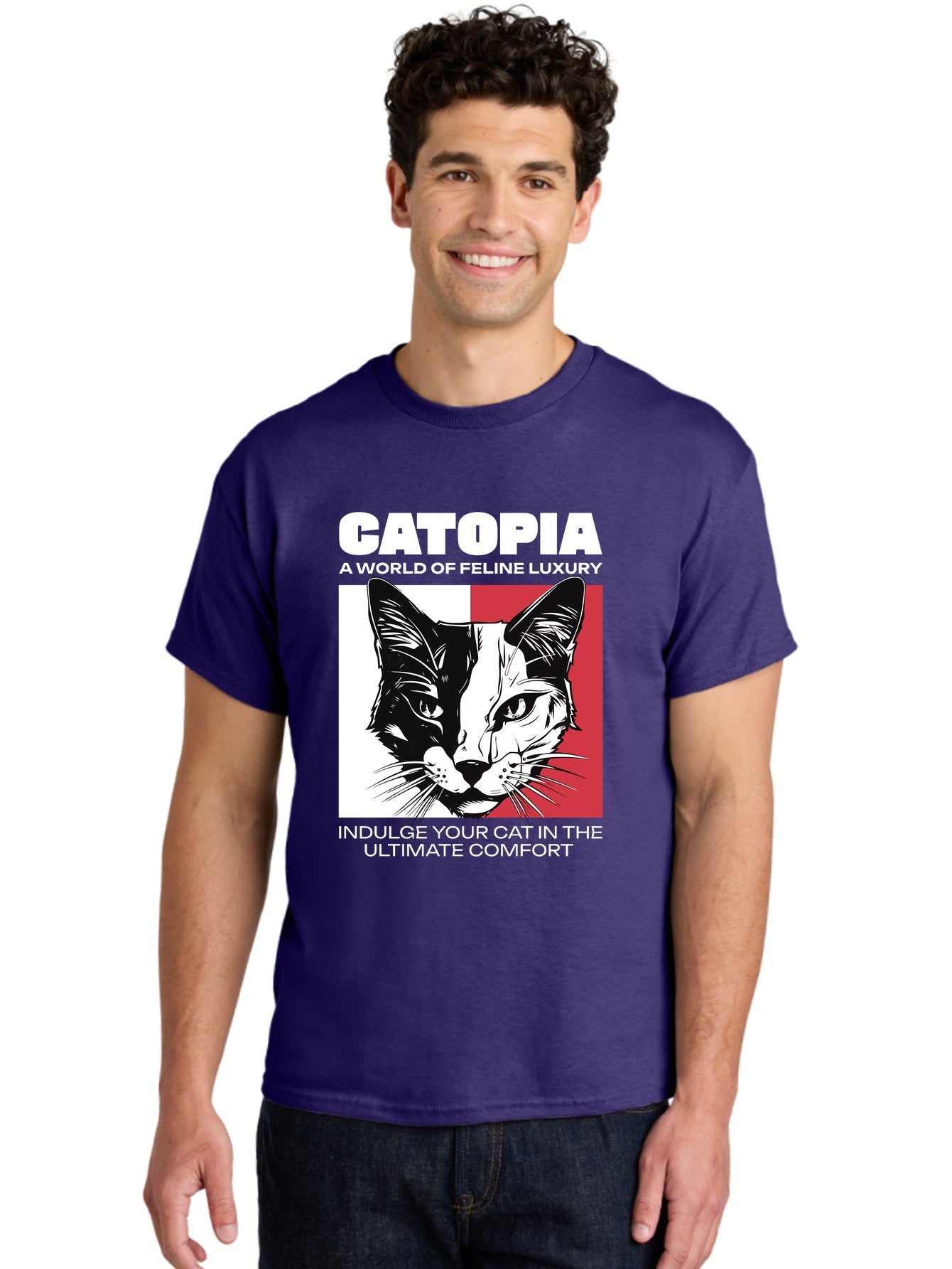 Catopia Mens Graphic Tee,100% Cotton,Casual Summer Wear AAT111