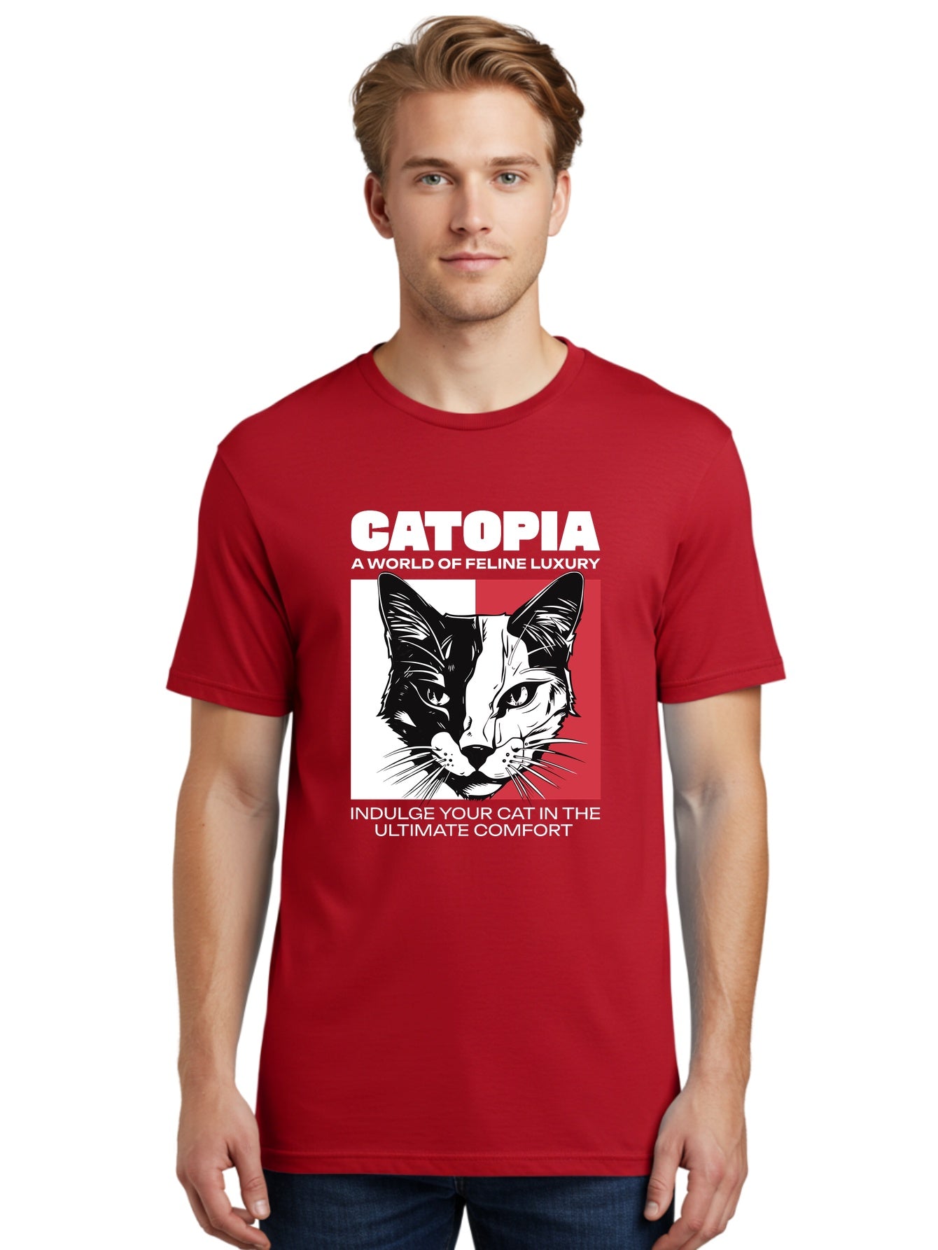 Catopia Mens Graphic Tee,100% Cotton,Casual Summer Wear AAT111
