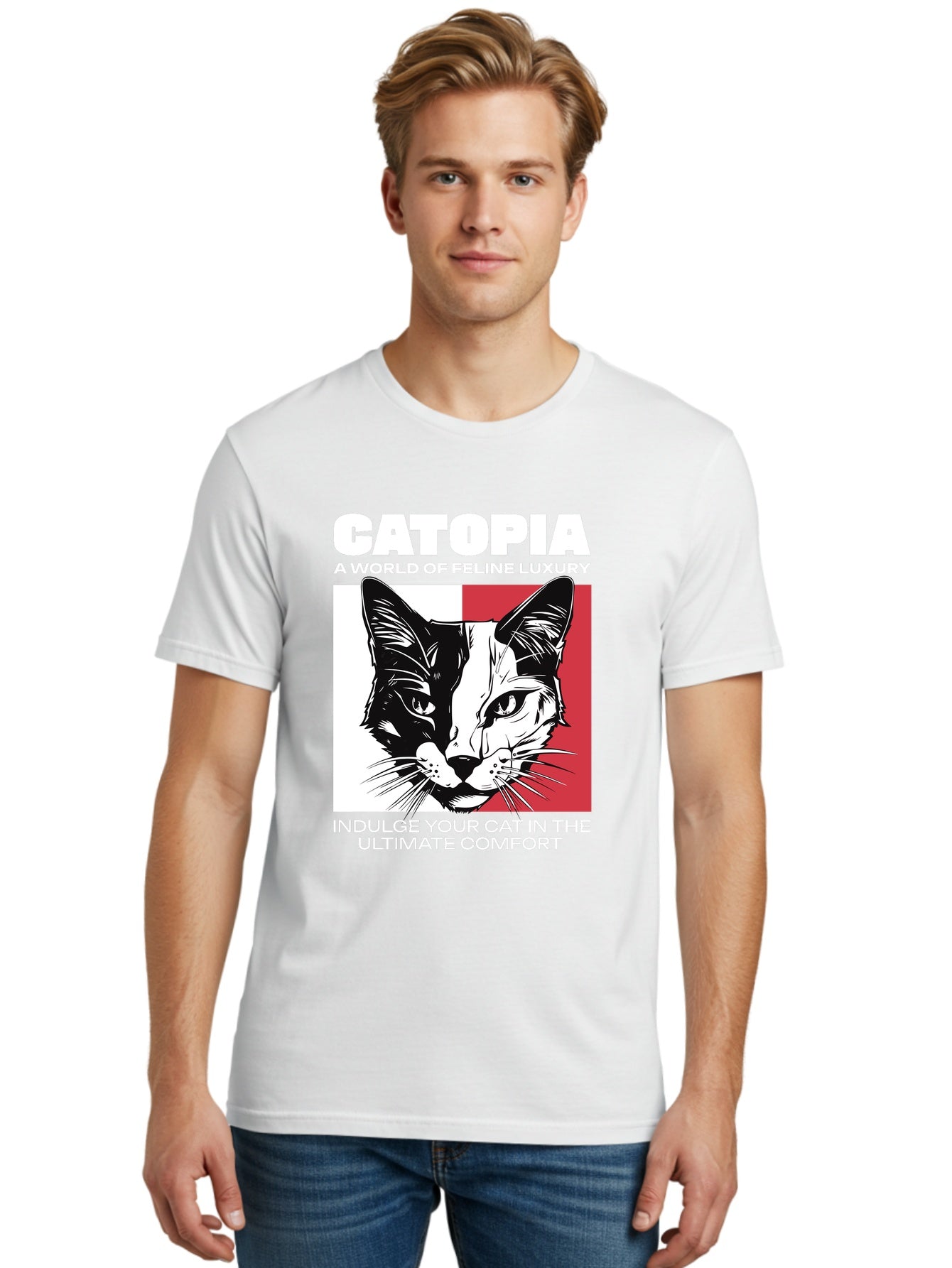 Catopia Mens Graphic Tee,100% Cotton,Casual Summer Wear AAT111 4