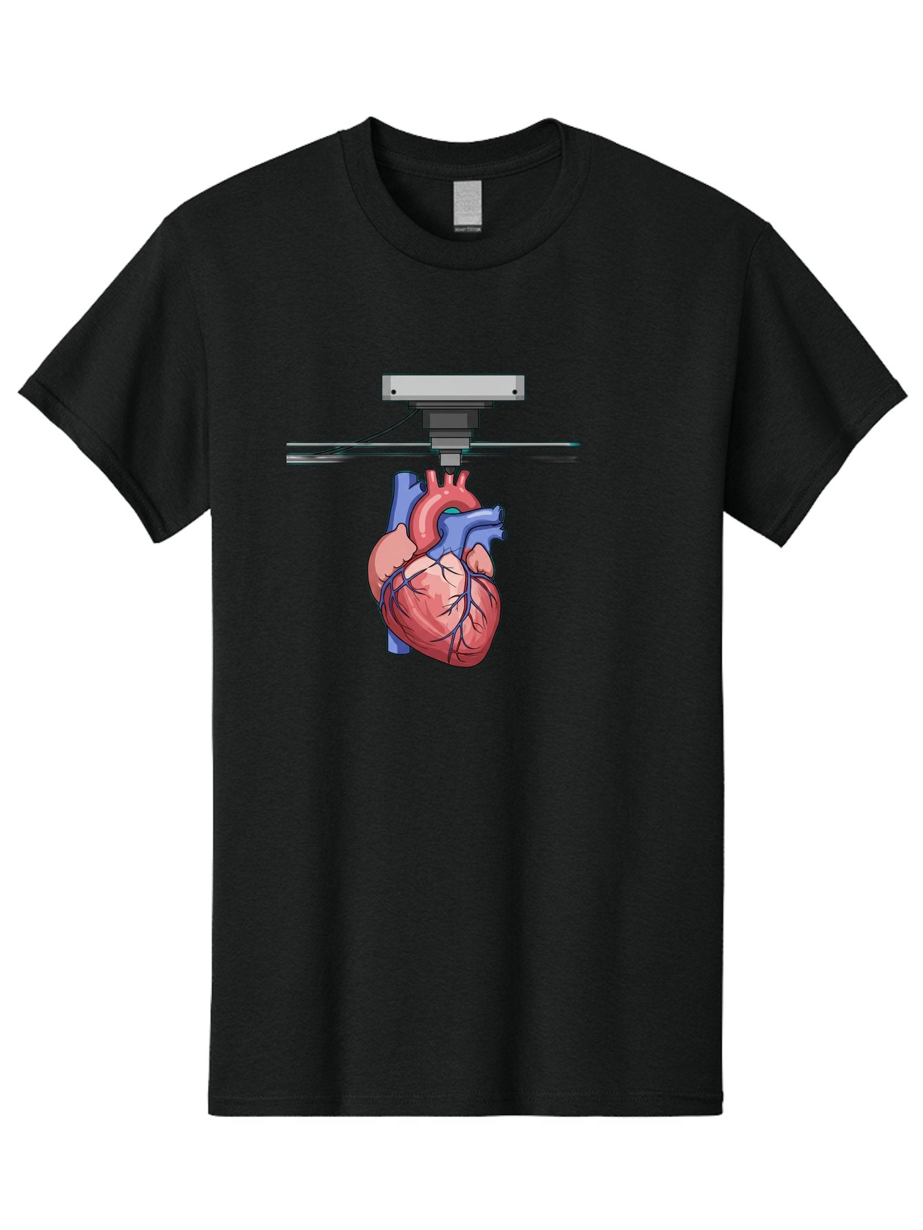 3D-Printed-Heart Men'S Graphic Tee, 100% Cotton, Comfortable Casual Summer Wear, Machine Washable, 3D Printing Human Heart, Medical Technology, Organ Printing, Biological Model, Cardiovascular System, Healthcare Innovation, Baa001 4