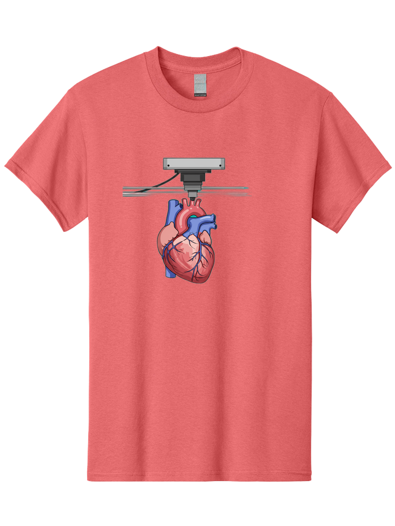 3D-Printed-Heart Men'S Graphic Tee, 100% Cotton, Comfortable Casual Summer Wear, Machine Washable, 3D Printing Human Heart, Medical Technology, Organ Printing, Biological Model, Cardiovascular System, Healthcare Innovation, Baa001 19