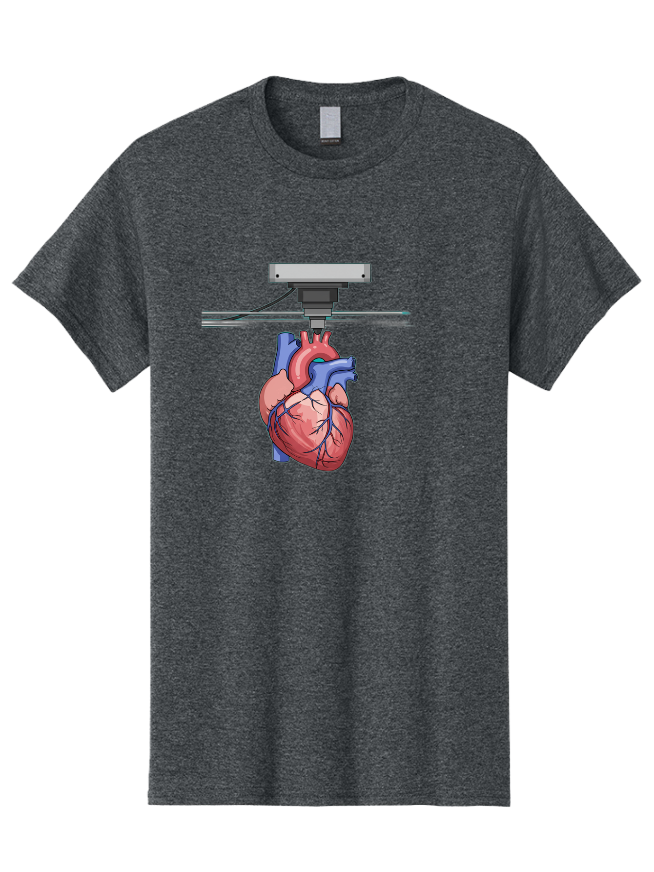 3D-Printed-Heart Men'S Graphic Tee, 100% Cotton, Comfortable Casual Summer Wear, Machine Washable, 3D Printing Human Heart, Medical Technology, Organ Printing, Biological Model, Cardiovascular System, Healthcare Innovation, Baa001
