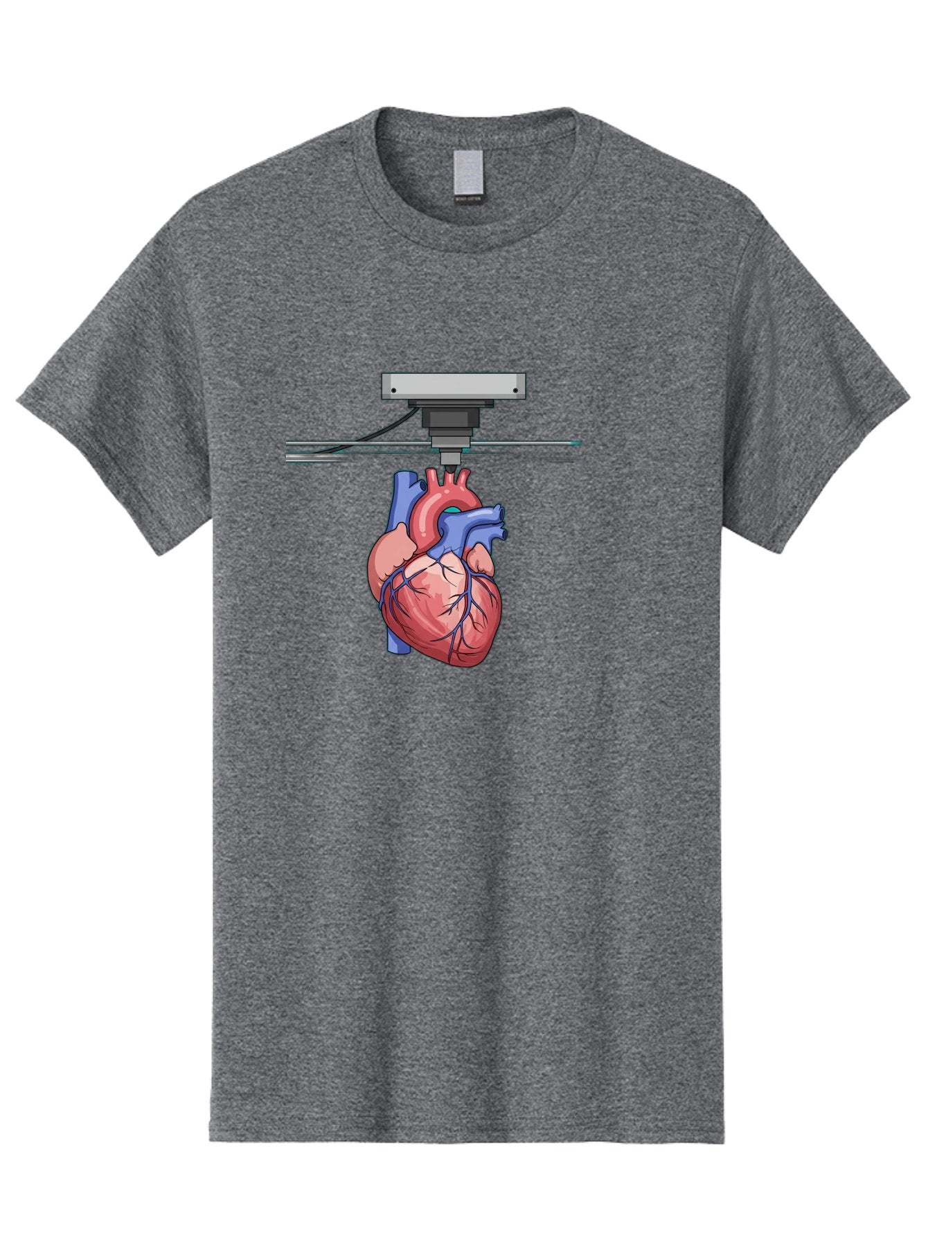 3D-Printed-Heart Men'S Graphic Tee, 100% Cotton, Comfortable Casual Summer Wear, Machine Washable, 3D Printing Human Heart, Medical Technology, Organ Printing, Biological Model, Cardiovascular System, Healthcare Innovation, Baa001 7