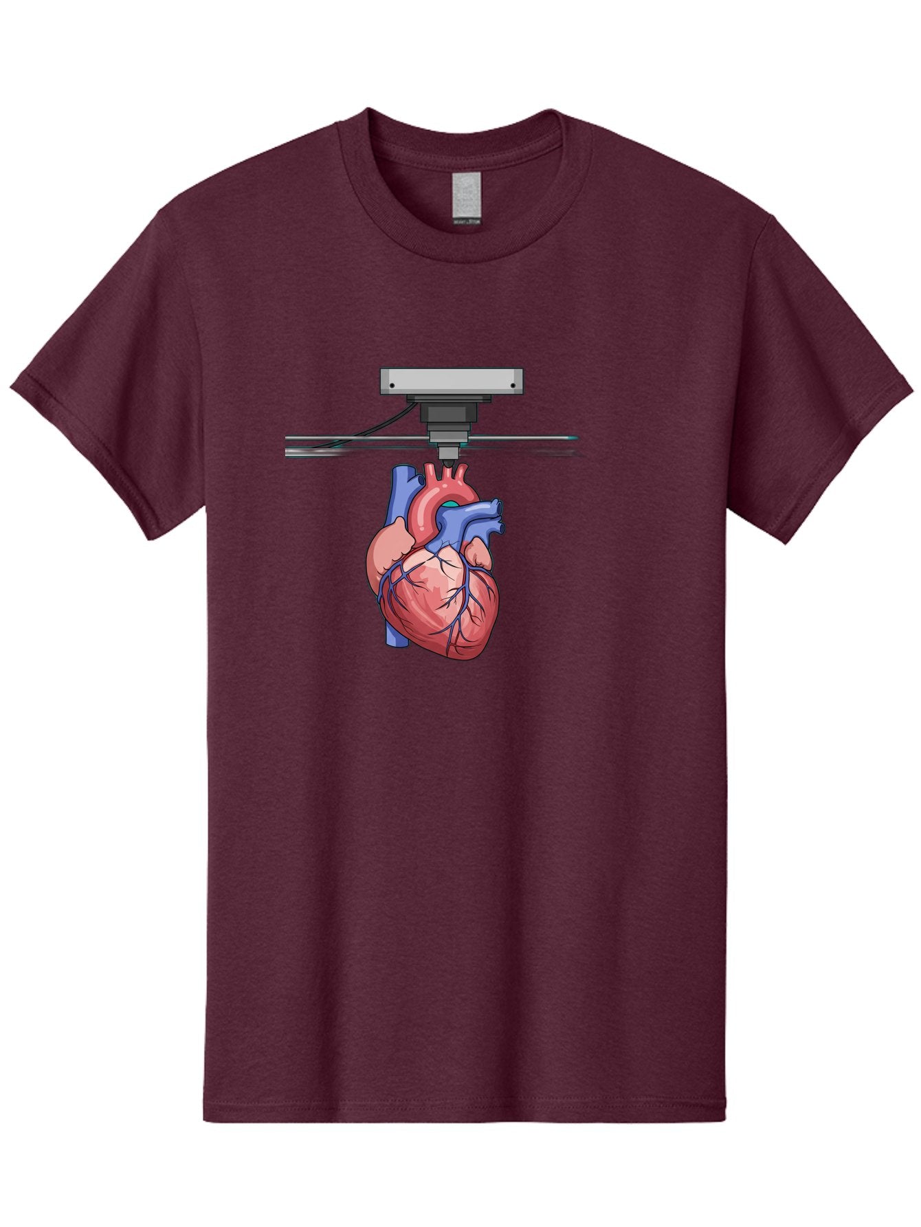 3D-Printed-Heart Men'S Graphic Tee, 100% Cotton, Comfortable Casual Summer Wear, Machine Washable, 3D Printing Human Heart, Medical Technology, Organ Printing, Biological Model, Cardiovascular System, Healthcare Innovation, Baa001 6
