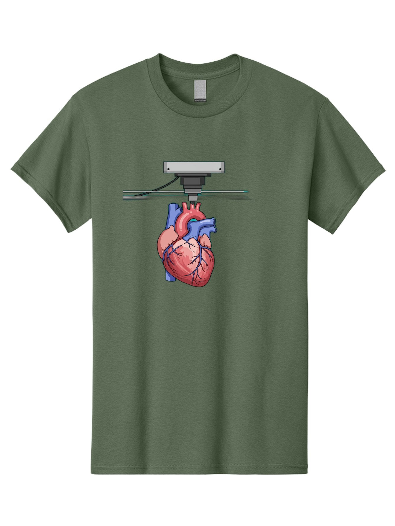3D-Printed-Heart Men'S Graphic Tee, 100% Cotton, Comfortable Casual Summer Wear, Machine Washable, 3D Printing Human Heart, Medical Technology, Organ Printing, Biological Model, Cardiovascular System, Healthcare Innovation, Baa001 12