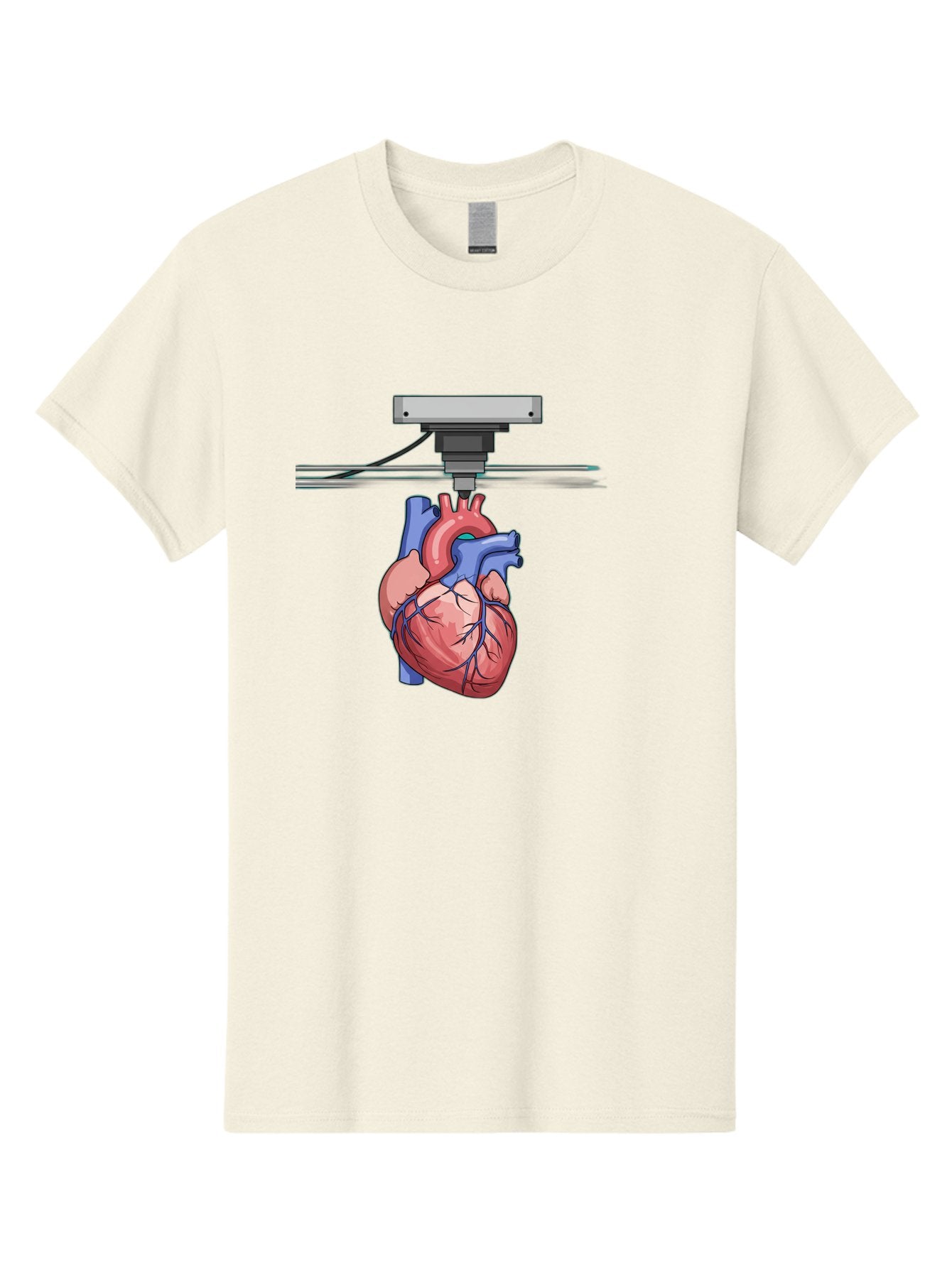 3D-Printed-Heart Men'S Graphic Tee, 100% Cotton, Comfortable Casual Summer Wear, Machine Washable, 3D Printing Human Heart, Medical Technology, Organ Printing, Biological Model, Cardiovascular System, Healthcare Innovation, Baa001 9