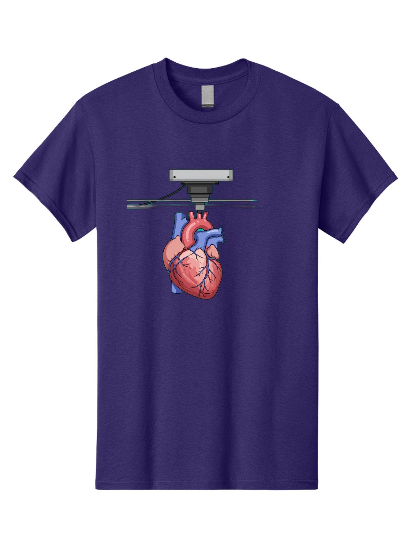 3D-Printed-Heart Men'S Graphic Tee, 100% Cotton, Comfortable Casual Summer Wear, Machine Washable, 3D Printing Human Heart, Medical Technology, Organ Printing, Biological Model, Cardiovascular System, Healthcare Innovation, Baa001 5