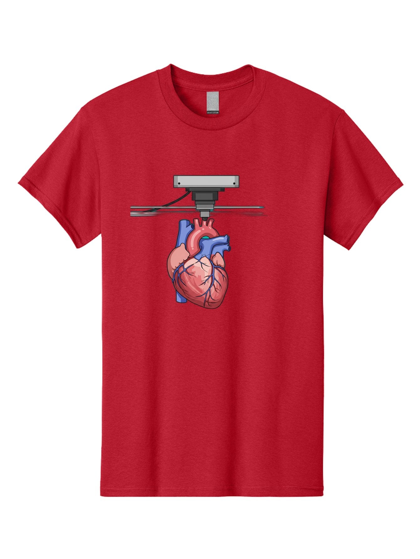 3D-Printed-Heart Men'S Graphic Tee, 100% Cotton, Comfortable Casual Summer Wear, Machine Washable, 3D Printing Human Heart, Medical Technology, Organ Printing, Biological Model, Cardiovascular System, Healthcare Innovation, Baa001 10