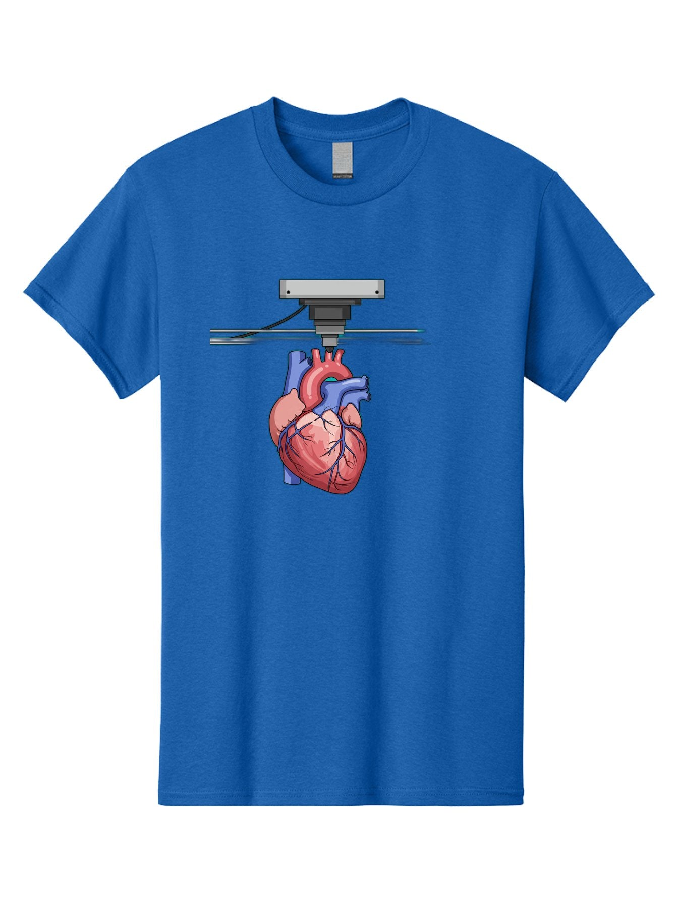 3D-Printed-Heart Men'S Graphic Tee, 100% Cotton, Comfortable Casual Summer Wear, Machine Washable, 3D Printing Human Heart, Medical Technology, Organ Printing, Biological Model, Cardiovascular System, Healthcare Innovation, Baa001