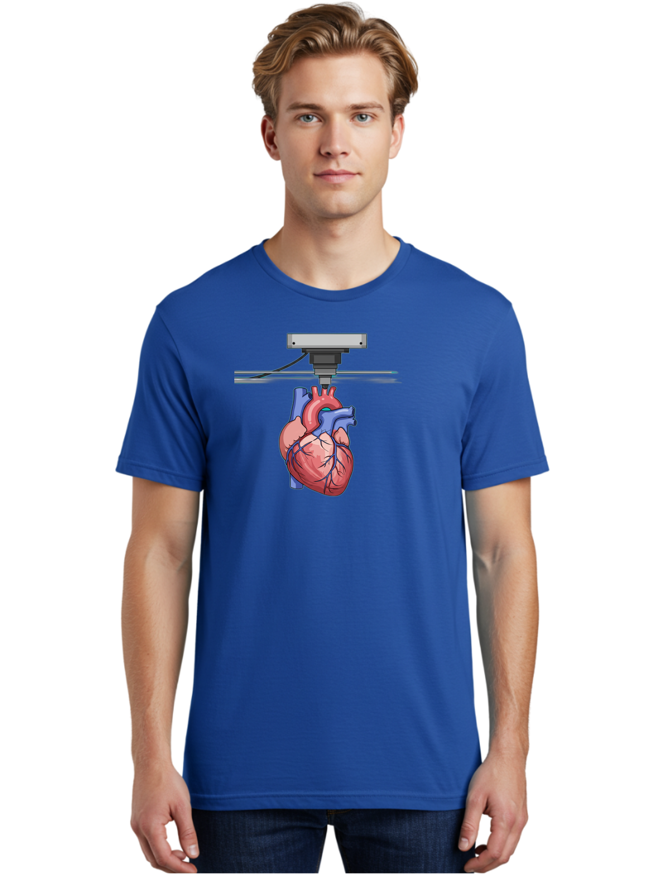 3D-Printed-Heart Men'S Graphic Tee, 100% Cotton, Comfortable Casual Summer Wear, Machine Washable, 3D Printing Human Heart, Medical Technology, Organ Printing, Biological Model, Cardiovascular System, Healthcare Innovation, Baa001 22
