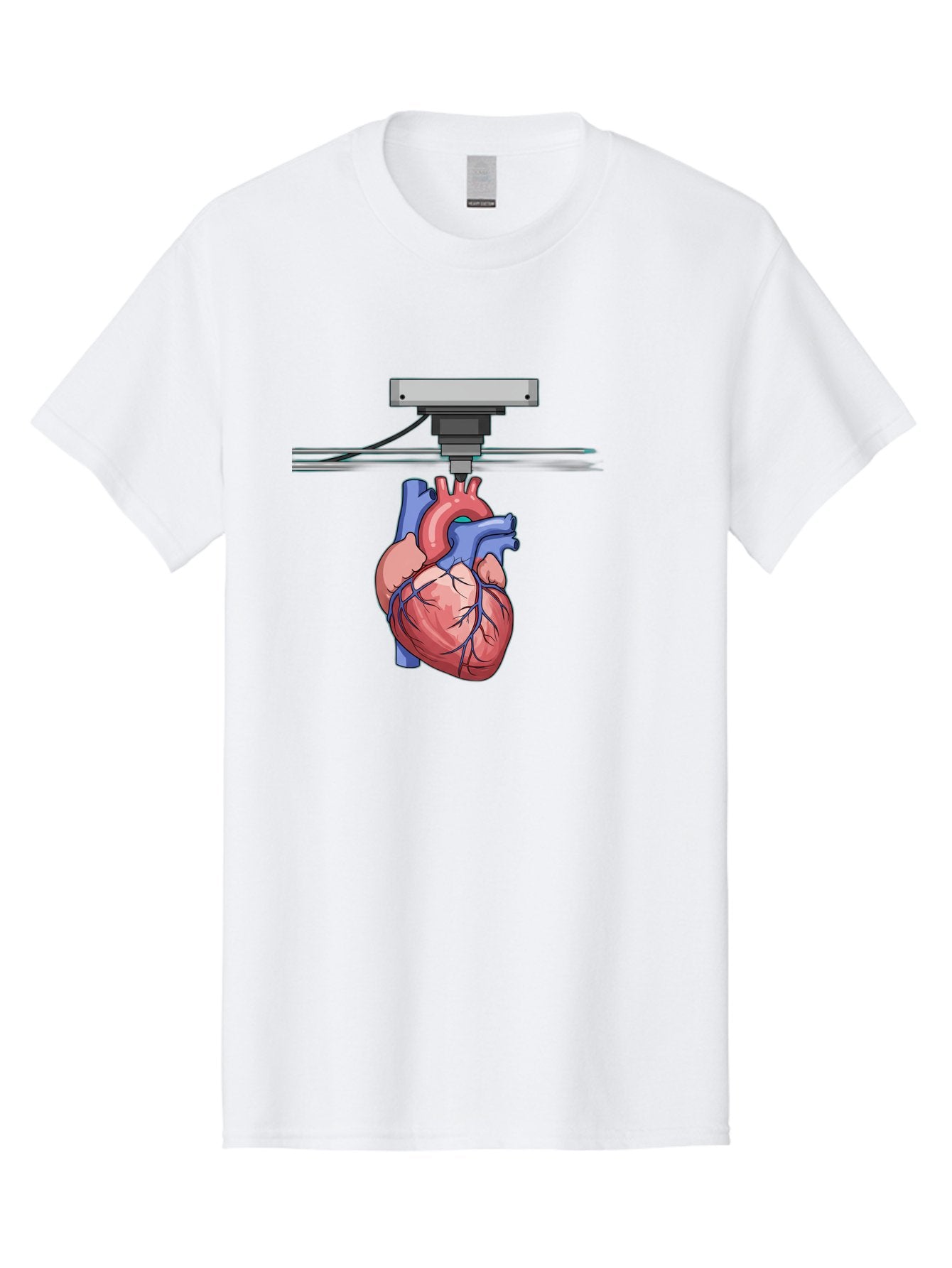 3D-Printed-Heart Men'S Graphic Tee, 100% Cotton, Comfortable Casual Summer Wear, Machine Washable, 3D Printing Human Heart, Medical Technology, Organ Printing, Biological Model, Cardiovascular System, Healthcare Innovation, Baa001 11