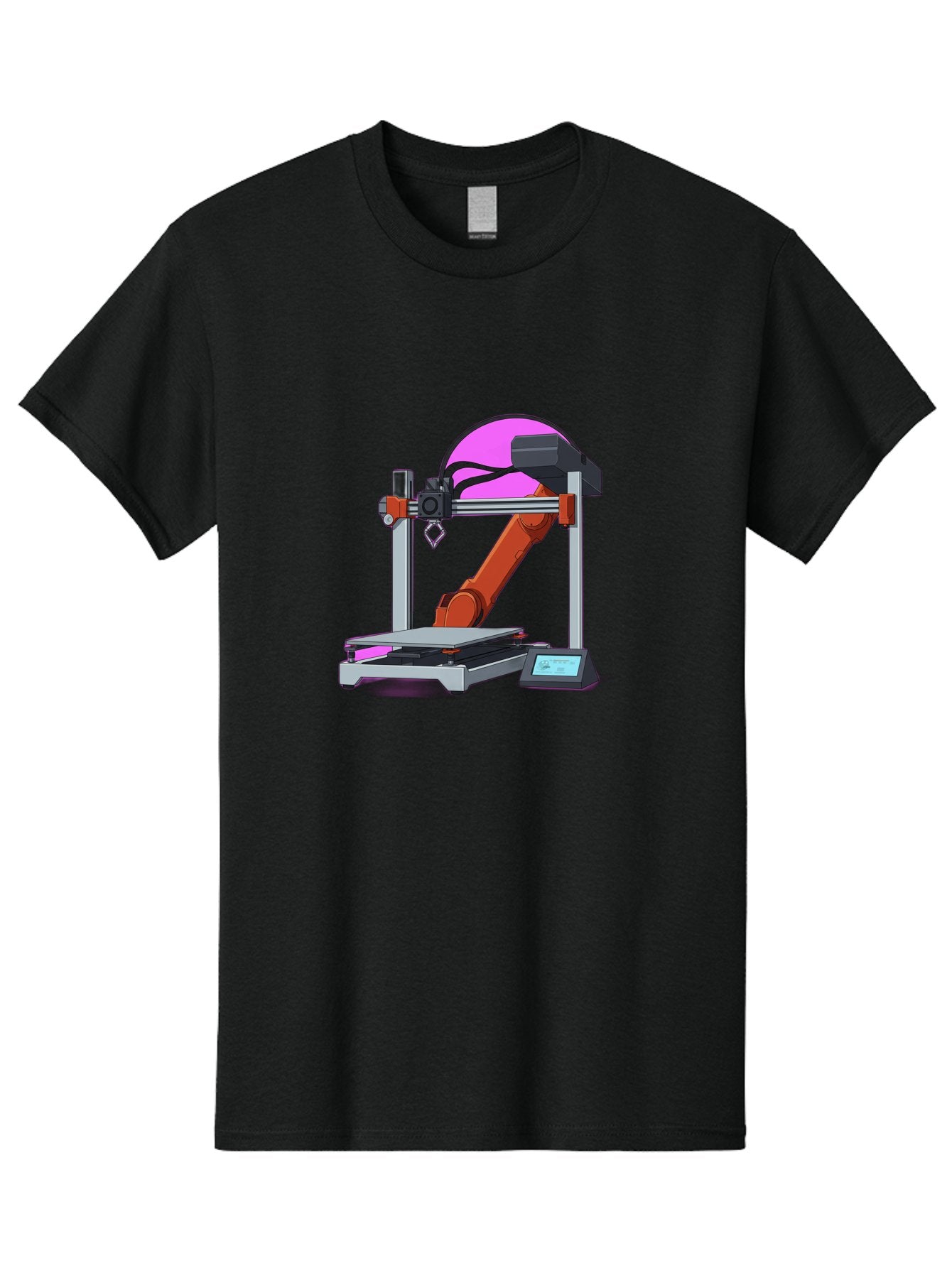 3D-Printer-1 Men'S Graphic Tee, 100% Cotton, Comfortable Casual Summer Wear, Machine Washable, Industrial Robotic Arm, 3D Printing Technology, Additive Manufacturing, Precision Engineering, Futuristic Design, Modern Machinery, Baa002 5