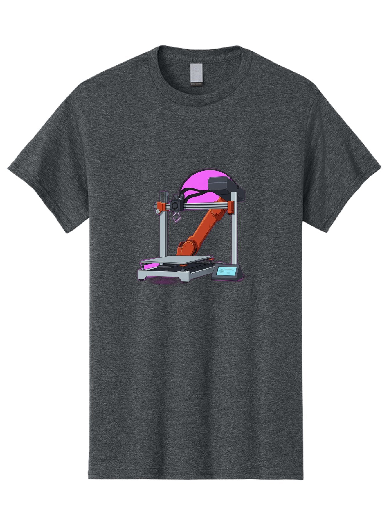 3D-Printer-1 Men'S Graphic Tee, 100% Cotton, Comfortable Casual Summer Wear, Machine Washable, Industrial Robotic Arm, 3D Printing Technology, Additive Manufacturing, Precision Engineering, Futuristic Design, Modern Machinery, Baa002