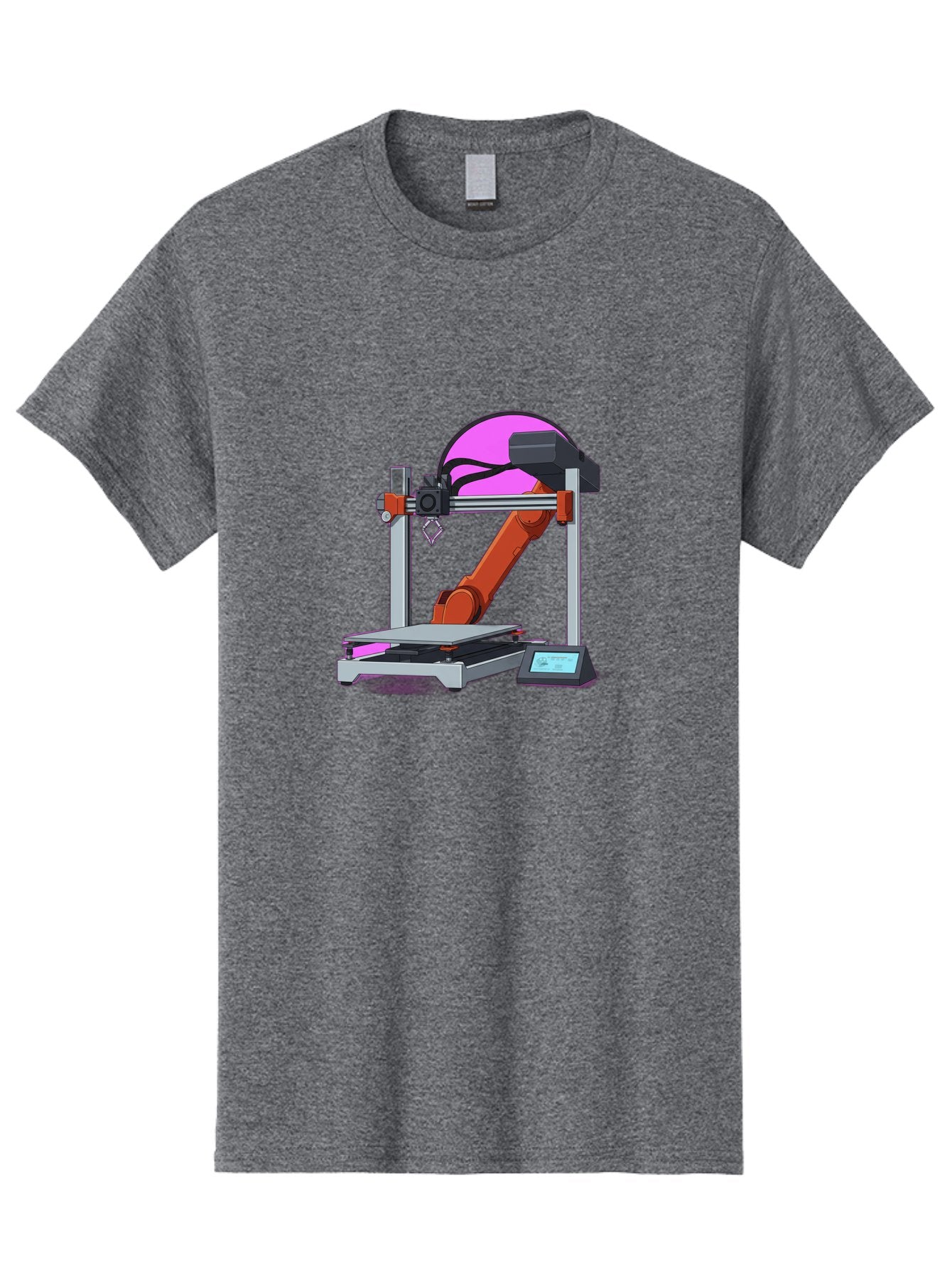 3D-Printer-1 Men'S Graphic Tee, 100% Cotton, Comfortable Casual Summer Wear, Machine Washable, Industrial Robotic Arm, 3D Printing Technology, Additive Manufacturing, Precision Engineering, Futuristic Design, Modern Machinery, Baa002 10