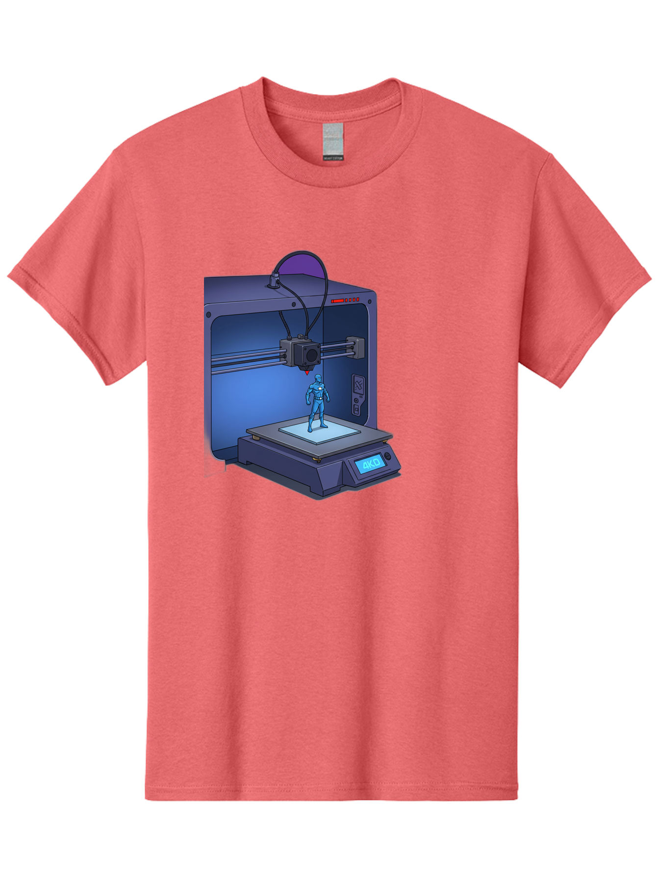 3D-Printer-10 Men'S Graphic Tee, 100% Cotton, Comfortable Casual Summer Wear, Machine Washable, 3D Printing Technology, Futuristic Design, Robotic Figure, Precise Manufacturing, Innovative Machinery, Additive Manufacturing, Ako Baa003 29