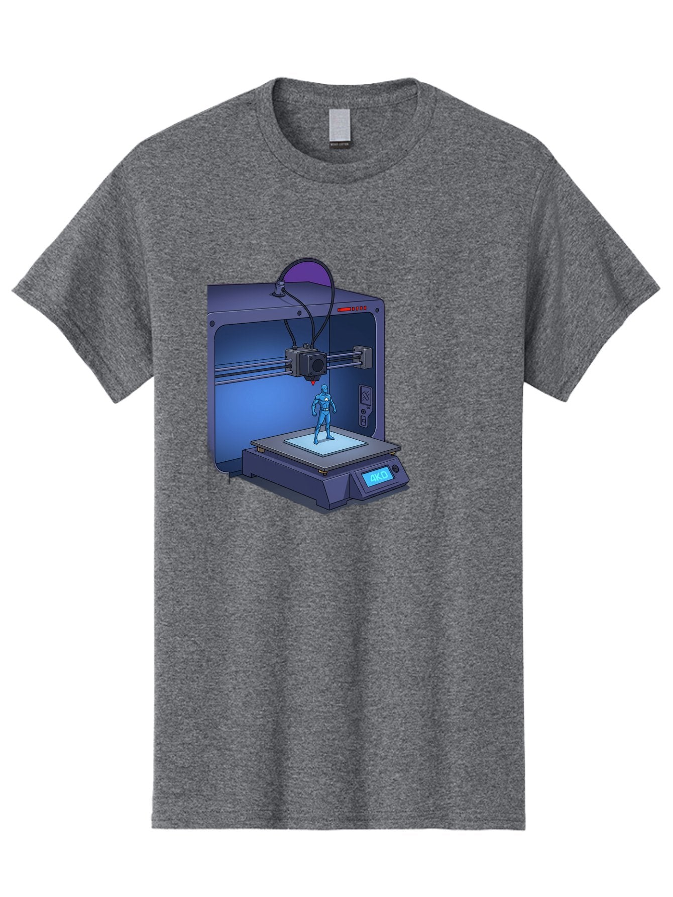 3D-Printer-10 Men'S Graphic Tee, 100% Cotton, Comfortable Casual Summer Wear, Machine Washable, 3D Printing Technology, Futuristic Design, Robotic Figure, Precise Manufacturing, Innovative Machinery, Additive Manufacturing, Ako Baa003 10