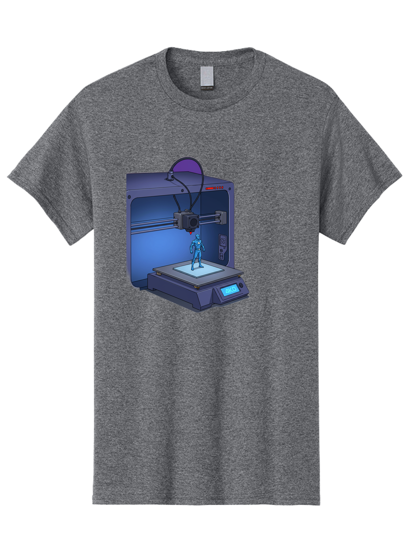 3D-Printer-10 Men'S Graphic Tee, 100% Cotton, Comfortable Casual Summer Wear, Machine Washable, 3D Printing Technology, Futuristic Design, Robotic Figure, Precise Manufacturing, Innovative Machinery, Additive Manufacturing, Ako Baa003 27