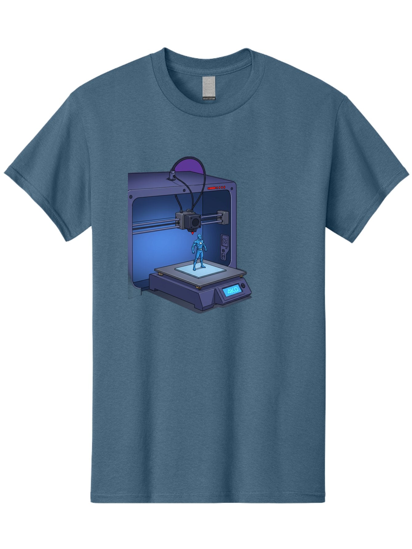 3D-Printer-10 Men'S Graphic Tee, 100% Cotton, Comfortable Casual Summer Wear, Machine Washable, 3D Printing Technology, Futuristic Design, Robotic Figure, Precise Manufacturing, Innovative Machinery, Additive Manufacturing, Ako Baa003 6