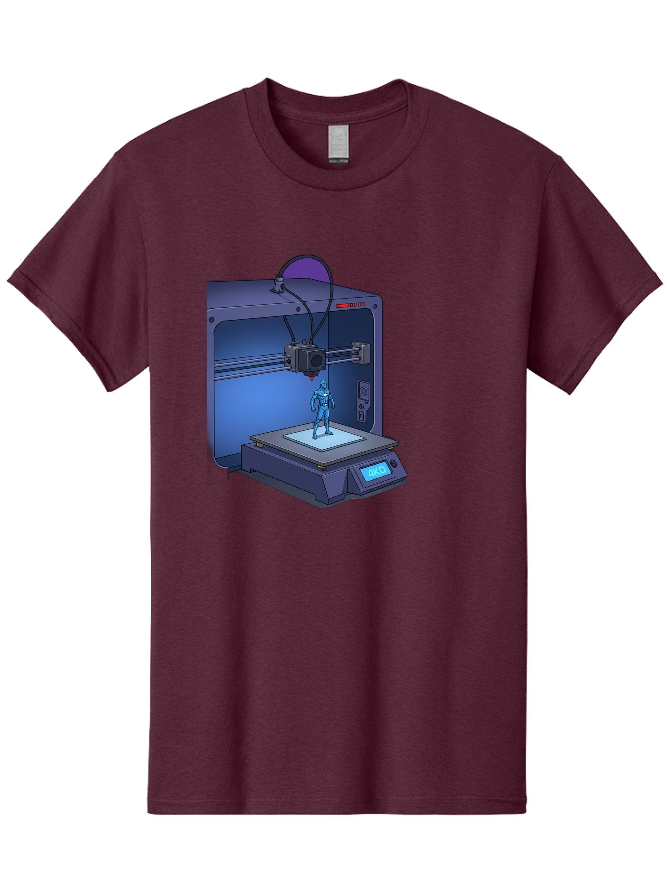 3D-Printer-10 Men'S Graphic Tee, 100% Cotton, Comfortable Casual Summer Wear, Machine Washable, 3D Printing Technology, Futuristic Design, Robotic Figure, Precise Manufacturing, Innovative Machinery, Additive Manufacturing, Ako Baa003 12