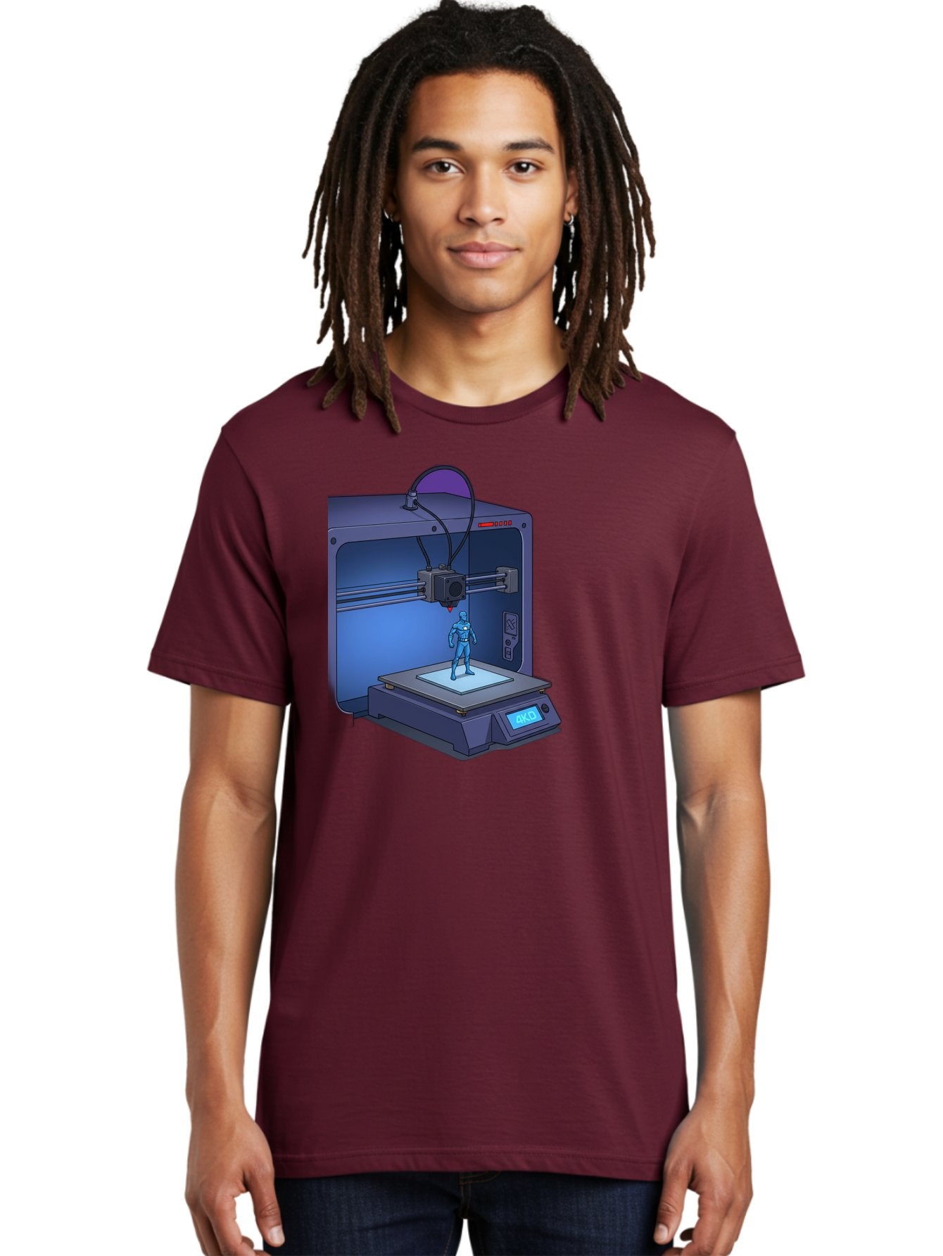 3D-Printer-10 Men'S Graphic Tee, 100% Cotton, Comfortable Casual Summer Wear, Machine Washable, 3D Printing Technology, Futuristic Design, Robotic Figure, Precise Manufacturing, Innovative Machinery, Additive Manufacturing, Ako Baa003 28