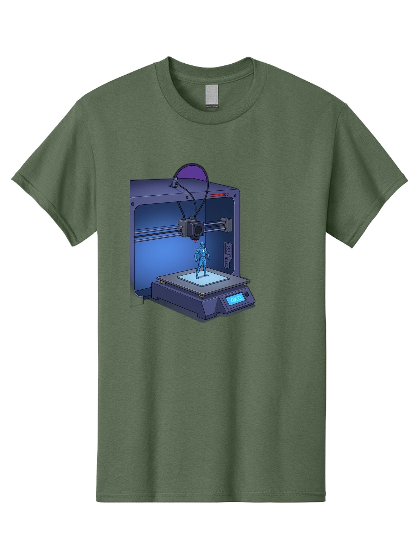 3D-Printer-10 Men'S Graphic Tee, 100% Cotton, Comfortable Casual Summer Wear, Machine Washable, 3D Printing Technology, Futuristic Design, Robotic Figure, Precise Manufacturing, Innovative Machinery, Additive Manufacturing, Ako Baa003 9