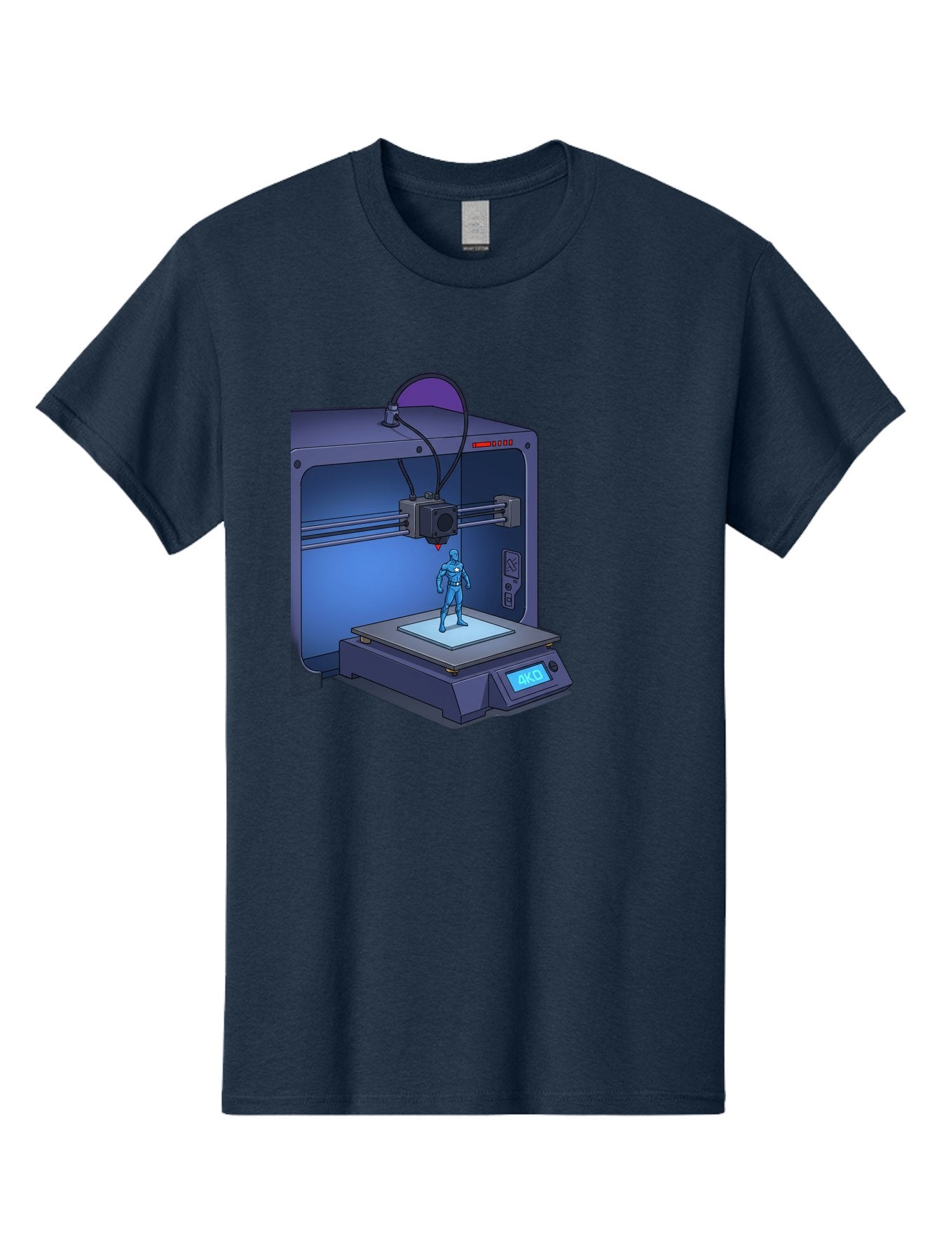 3D-Printer-10 Men'S Graphic Tee, 100% Cotton, Comfortable Casual Summer Wear, Machine Washable, 3D Printing Technology, Futuristic Design, Robotic Figure, Precise Manufacturing, Innovative Machinery, Additive Manufacturing, Ako Baa003 14