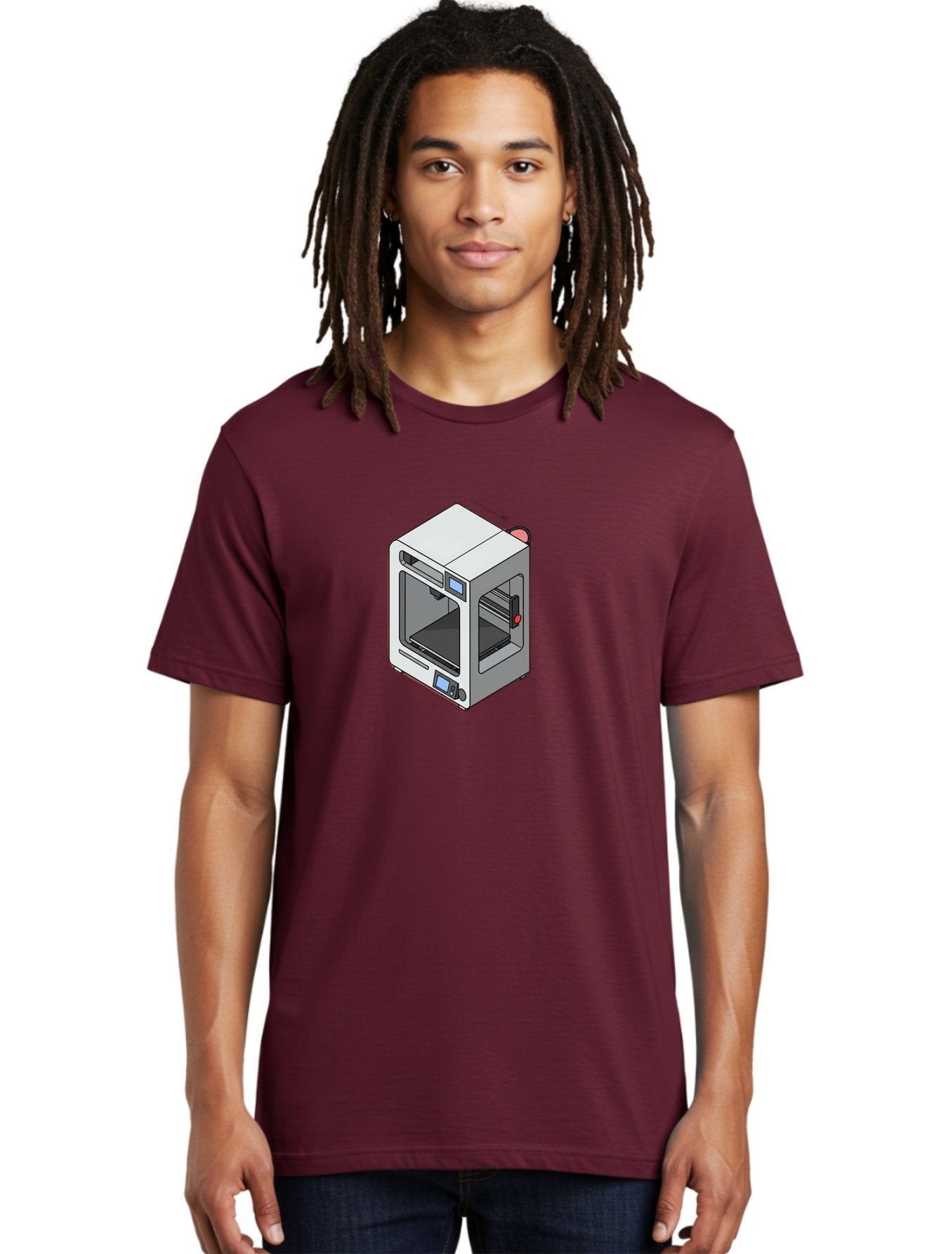 3D-Printer-11 Men'S Graphic Tee, 100% Cotton, Comfortable Casual Summer Wear, Machine Washable, 3D Printing Technology, Additive Manufacturing, Rapid Prototyping, Digital Fabrication, Futuristic Design, Modern Machinery, Precision Engineering, Baa004 30