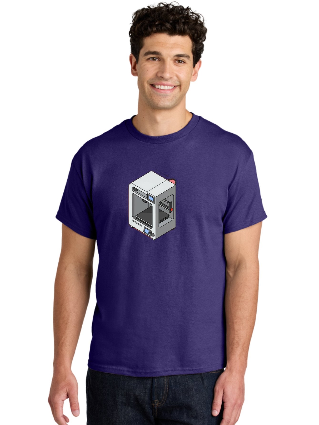 3D-Printer-11 Men'S Graphic Tee, 100% Cotton, Comfortable Casual Summer Wear, Machine Washable, 3D Printing Technology, Additive Manufacturing, Rapid Prototyping, Digital Fabrication, Futuristic Design, Modern Machinery, Precision Engineering, Baa004 19