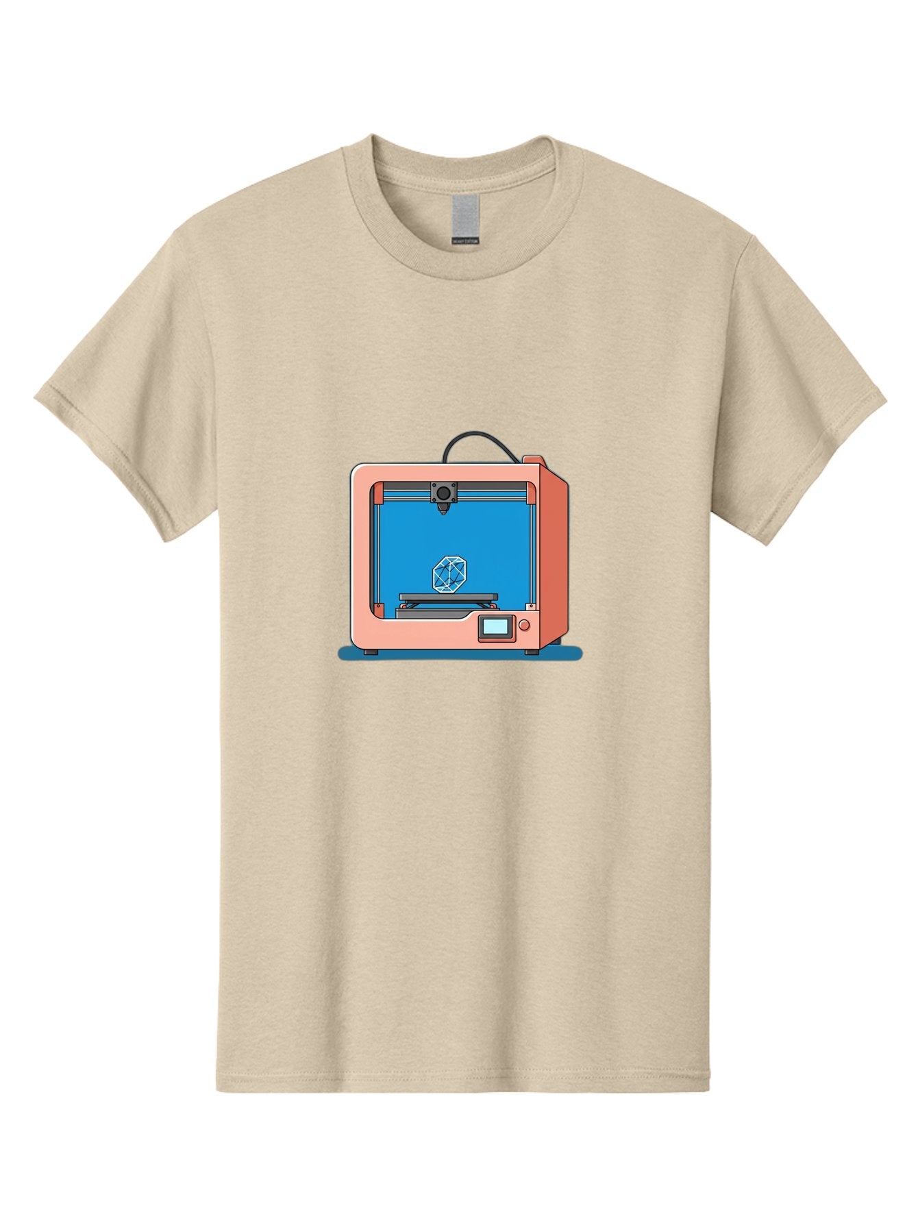 3D-Printer-13 Men'S Graphic Tee, 100% Cotton, Comfortable Casual Summer Wear, Machine Washable, 3D Printing Technology, Additive Manufacturing, Digital Fabrication, Prototype Development, Product Design, Geometric Object, 3D Modeling Baa006 10