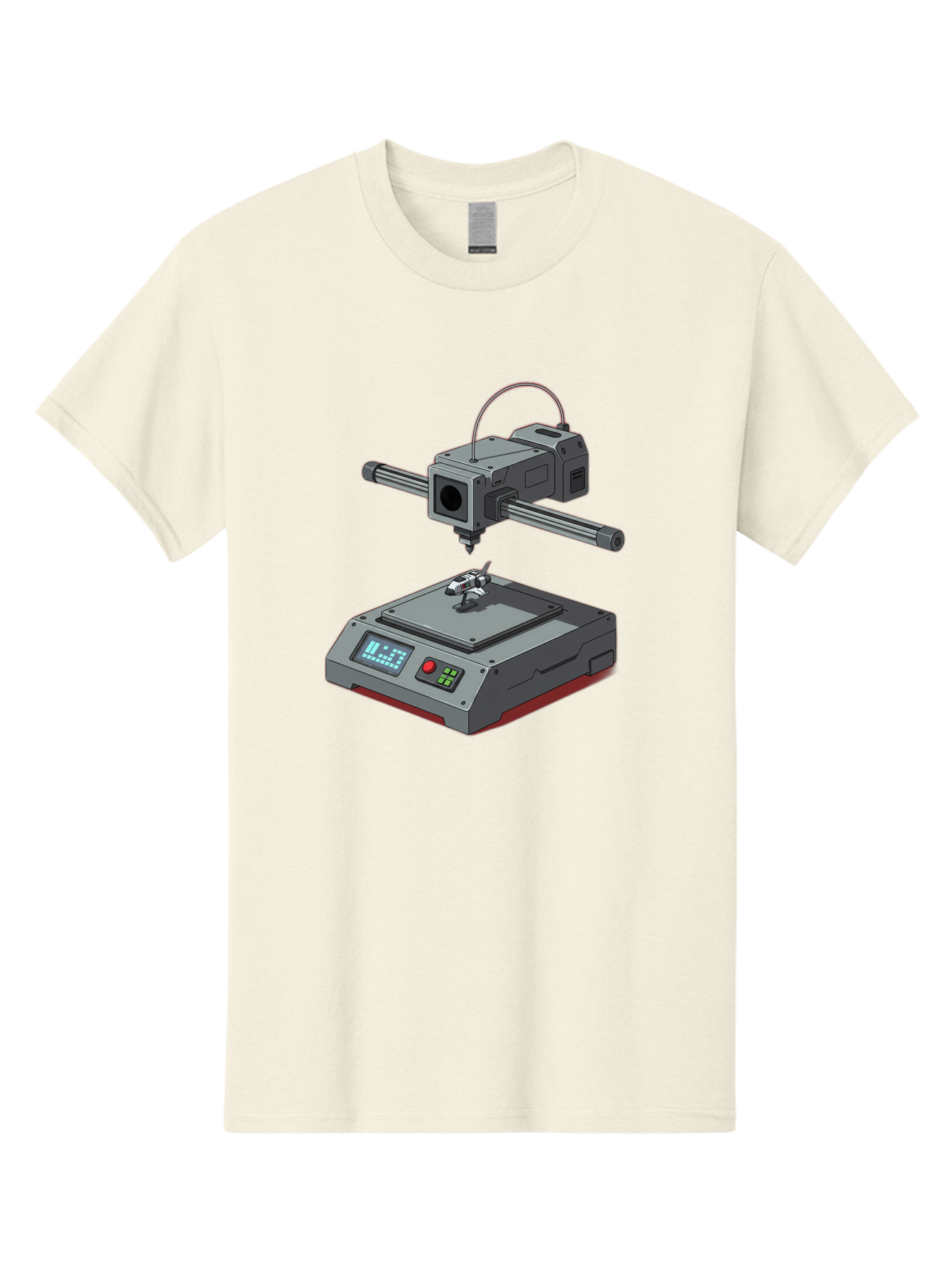 3D-Printer-17 Men'S Graphic Tee, 100% Cotton, Comfortable Casual Summer Wear, Machine Washable, 3D Printing Technology, Rapid Prototyping, Digital Fabrication, Additive Manufacturing, Futuristic Design, Robotic Arm, Cutting-Edge Innovation, Baa010