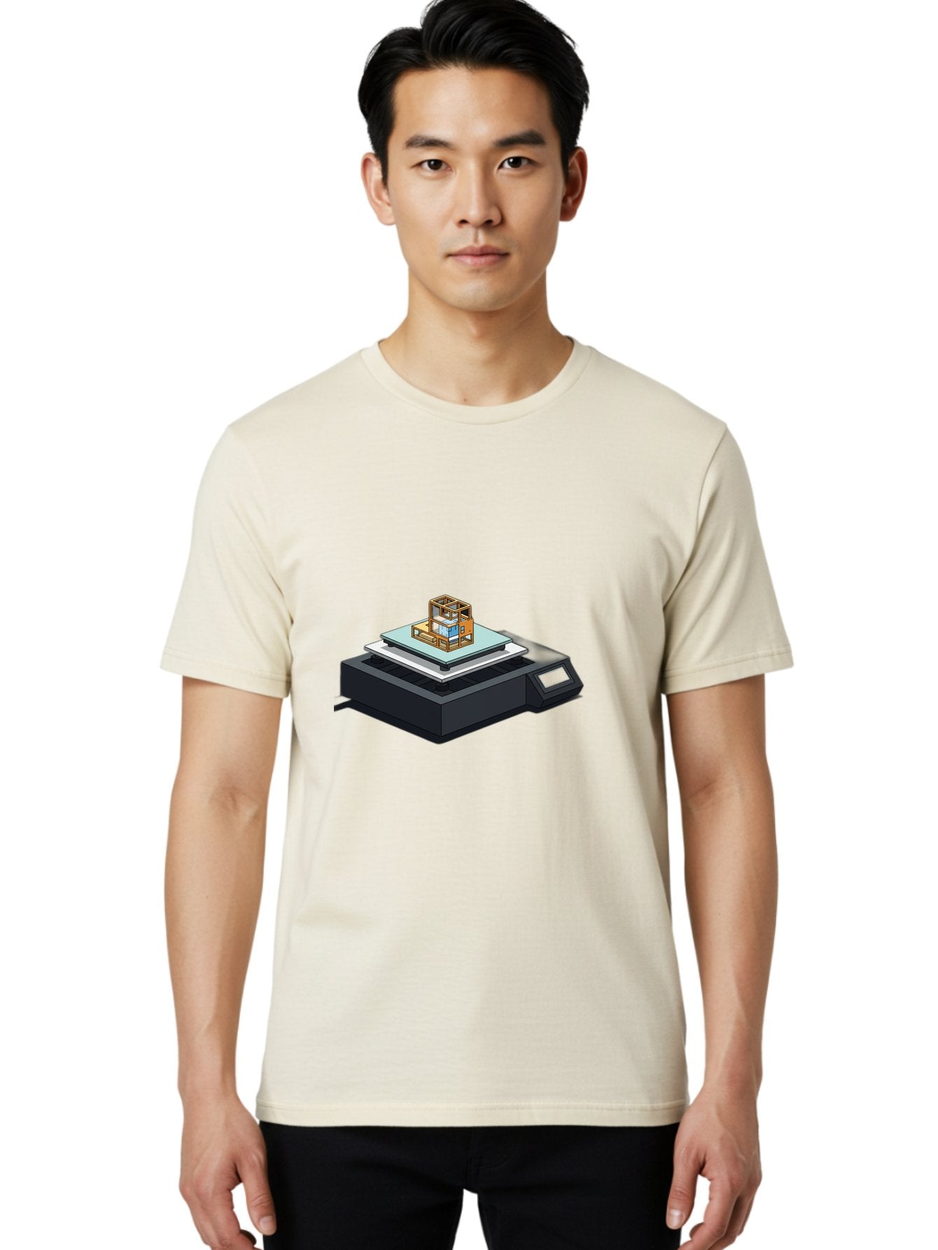 3D-Printer-19 Men'S Graphic Tee, 100% Cotton, Comfortable Casual Summer Wear, Machine Washable, 3D Printing Technology, Additive Manufacturing, Prototype Development, Rapid Prototyping, 3D Modeling, Futuristic Design, Innovative Printing, Baa012 30