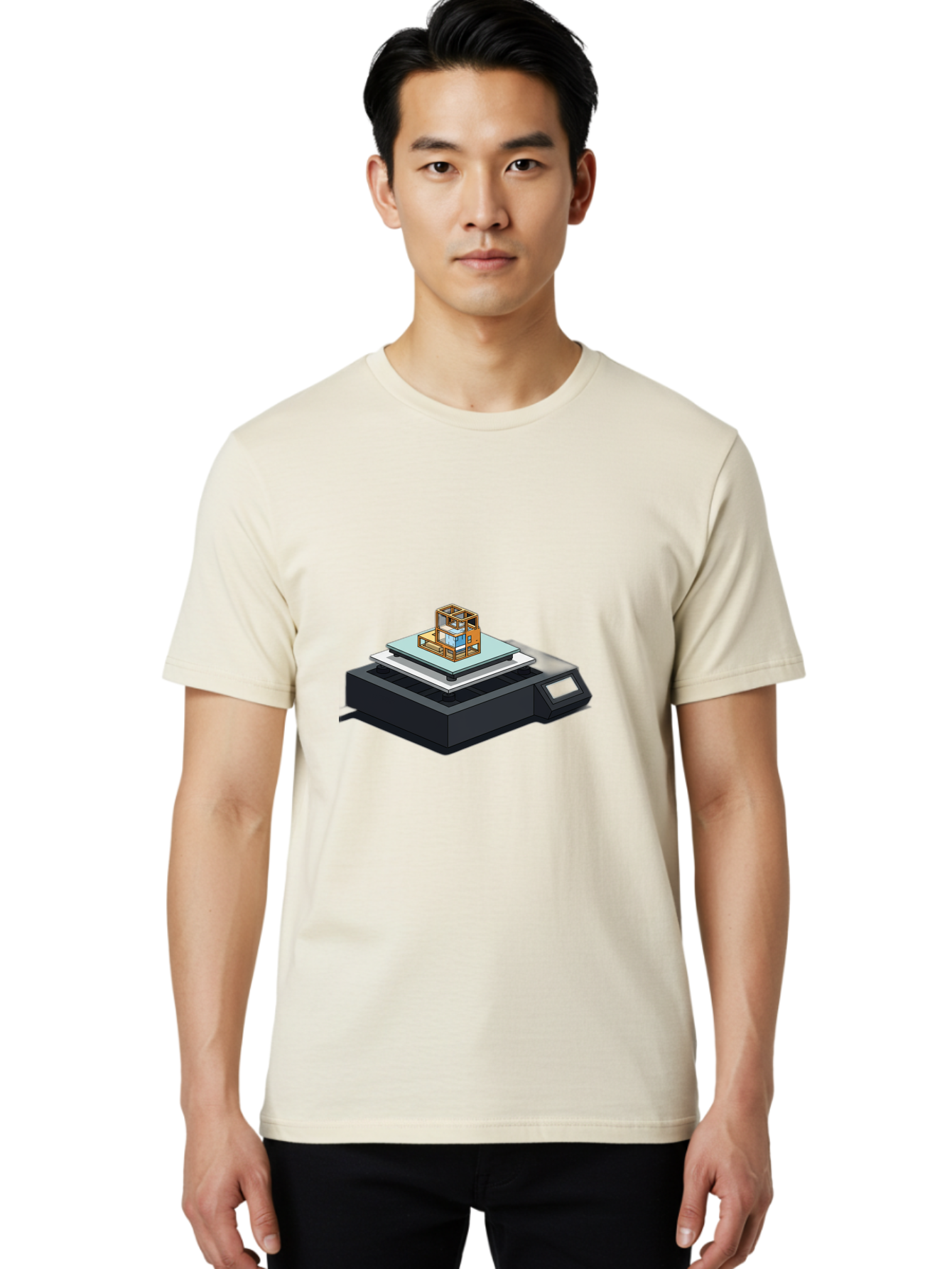 3D-Printer-19 Men'S Graphic Tee, 100% Cotton, Comfortable Casual Summer Wear, Machine Washable, 3D Printing Technology, Additive Manufacturing, Prototype Development, Rapid Prototyping, 3D Modeling, Futuristic Design, Innovative Printing, Baa012