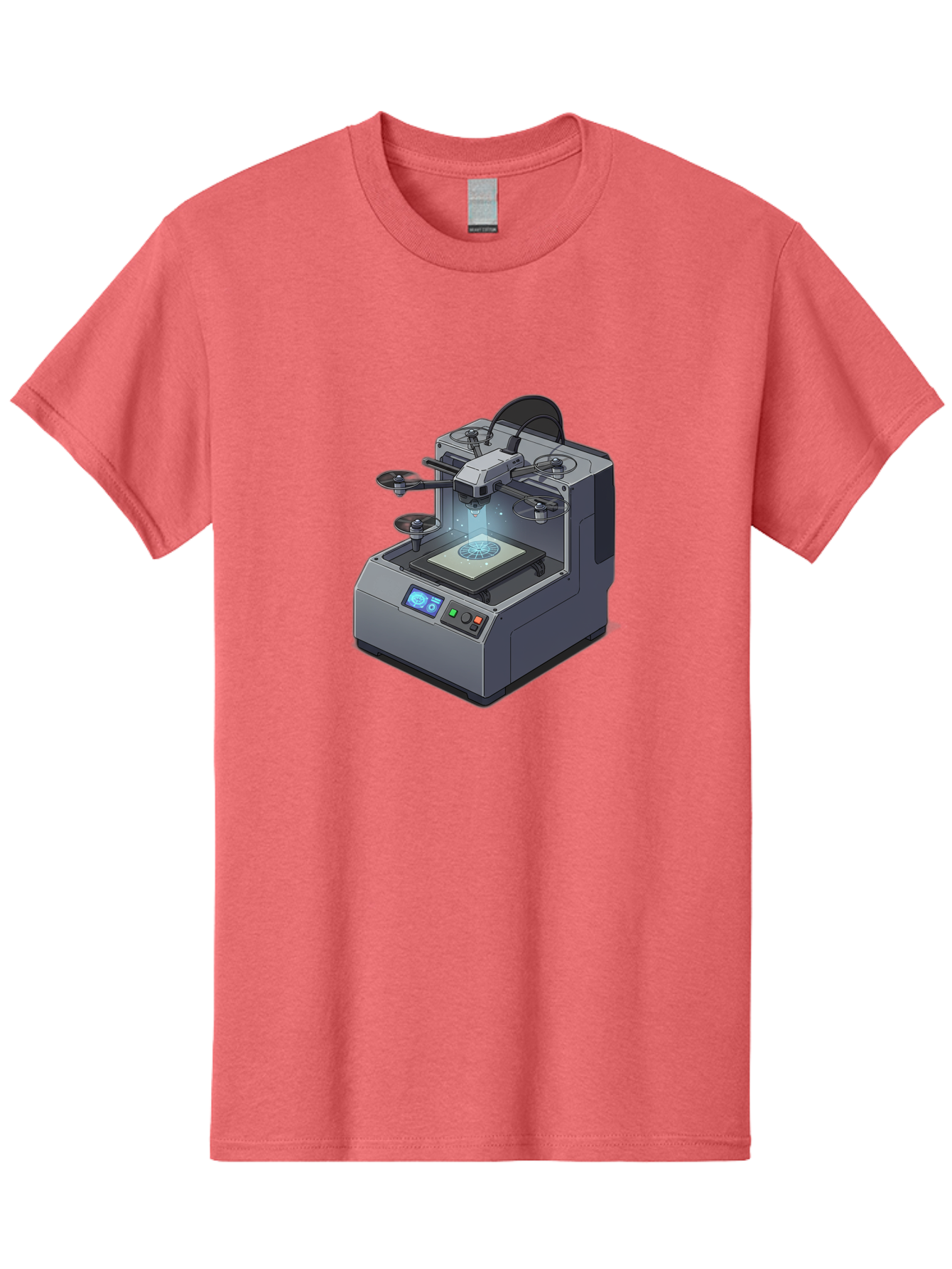 3D-Printer-20 Men'S Graphic Tee, 100% Cotton, Comfortable Casual Summer Wear, Machine Washable, 3D Printing Technology, Futuristic Design, Digital Fabrication, Rapid Prototyping, Additive Manufacturing, Drone Assembly, Robotic Arms, Baa014 3